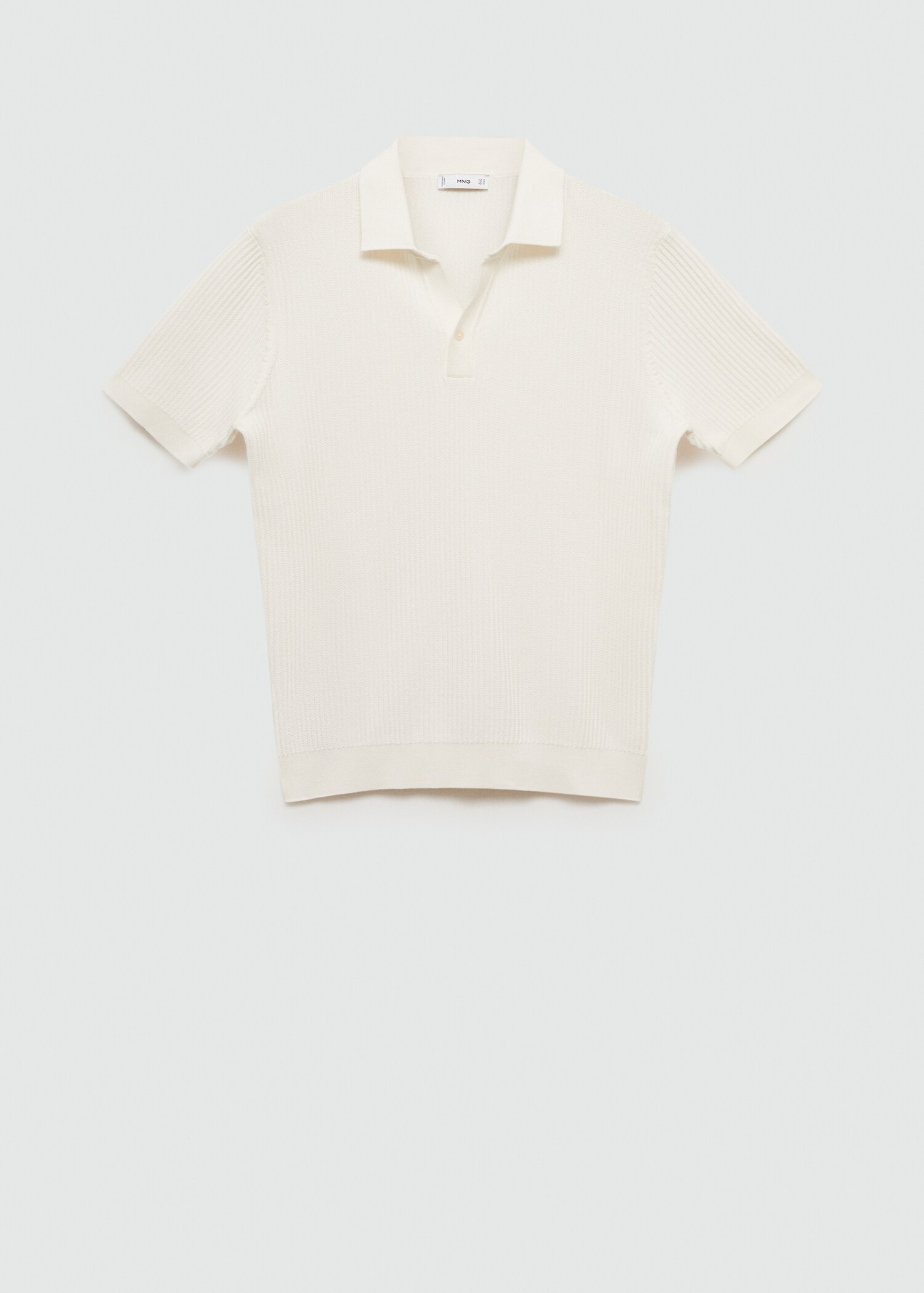 Fine-knit ribbed cotton polo shirt - Article without model