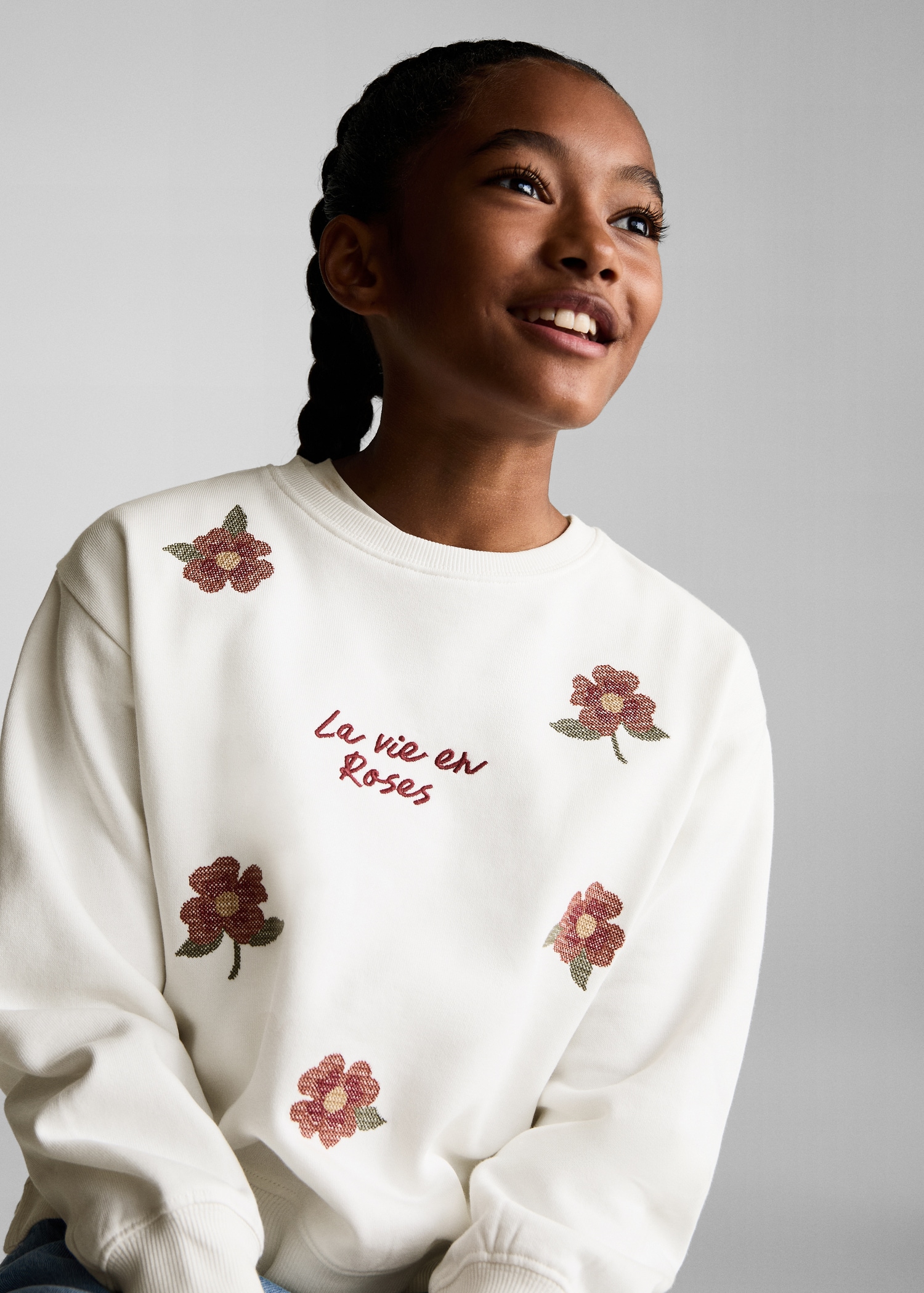 Floral embroidered sweatshirt - Main Image