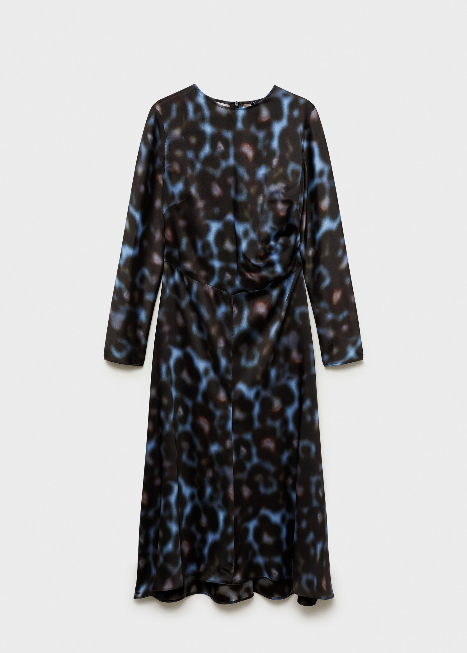 Printed draped satin dress - Article without model
