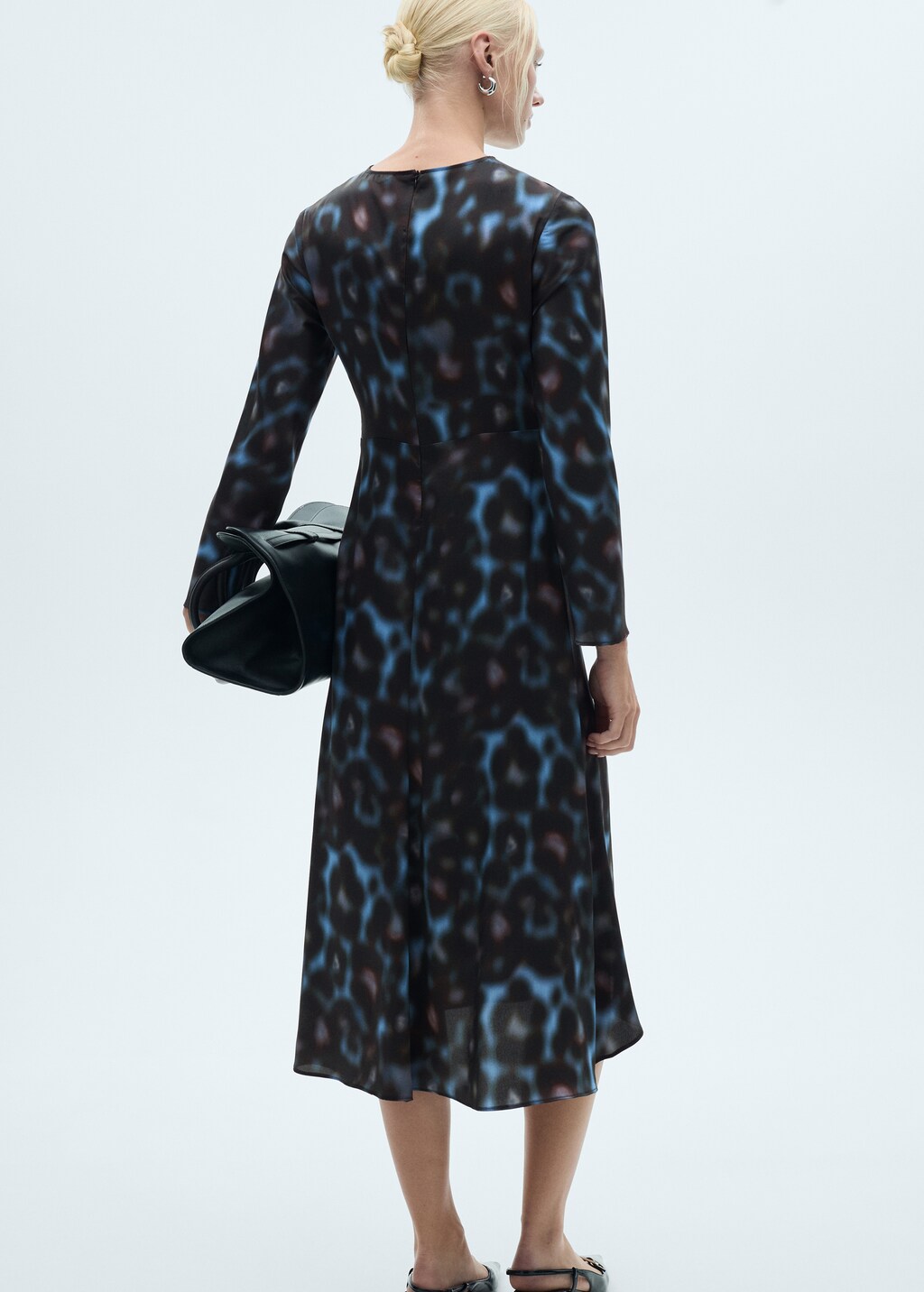 Printed draped satin dress - Women | MANGO USA