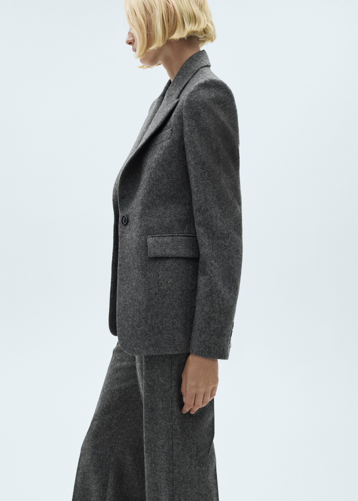 Flecked wool-blend suit blazer - Medium plane