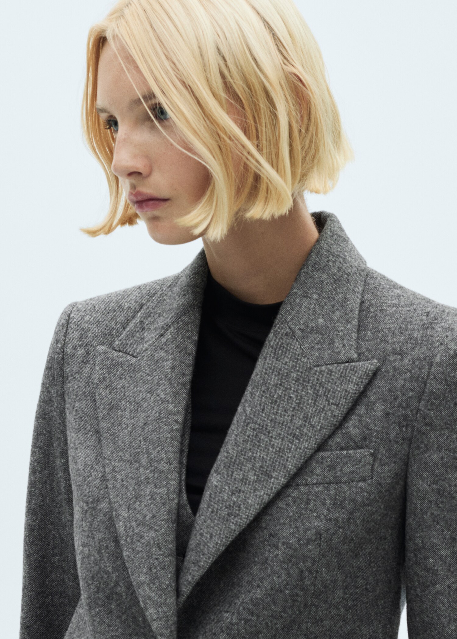 Flecked wool-blend suit blazer - Details of the article 1