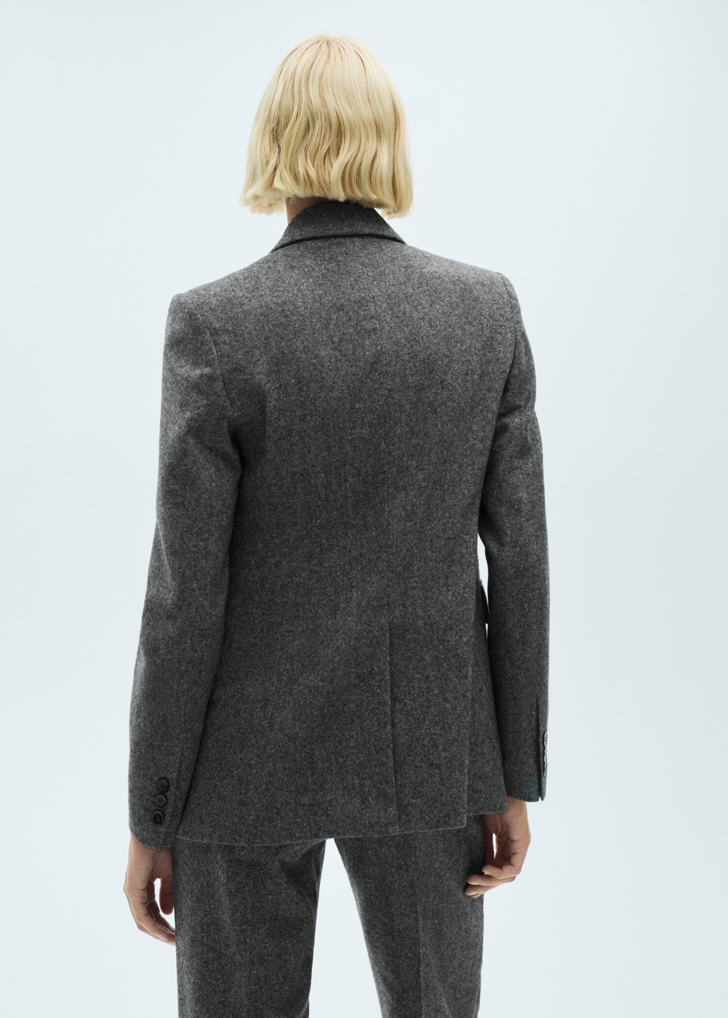 Flecked wool-blend suit blazer - Reverse of the article