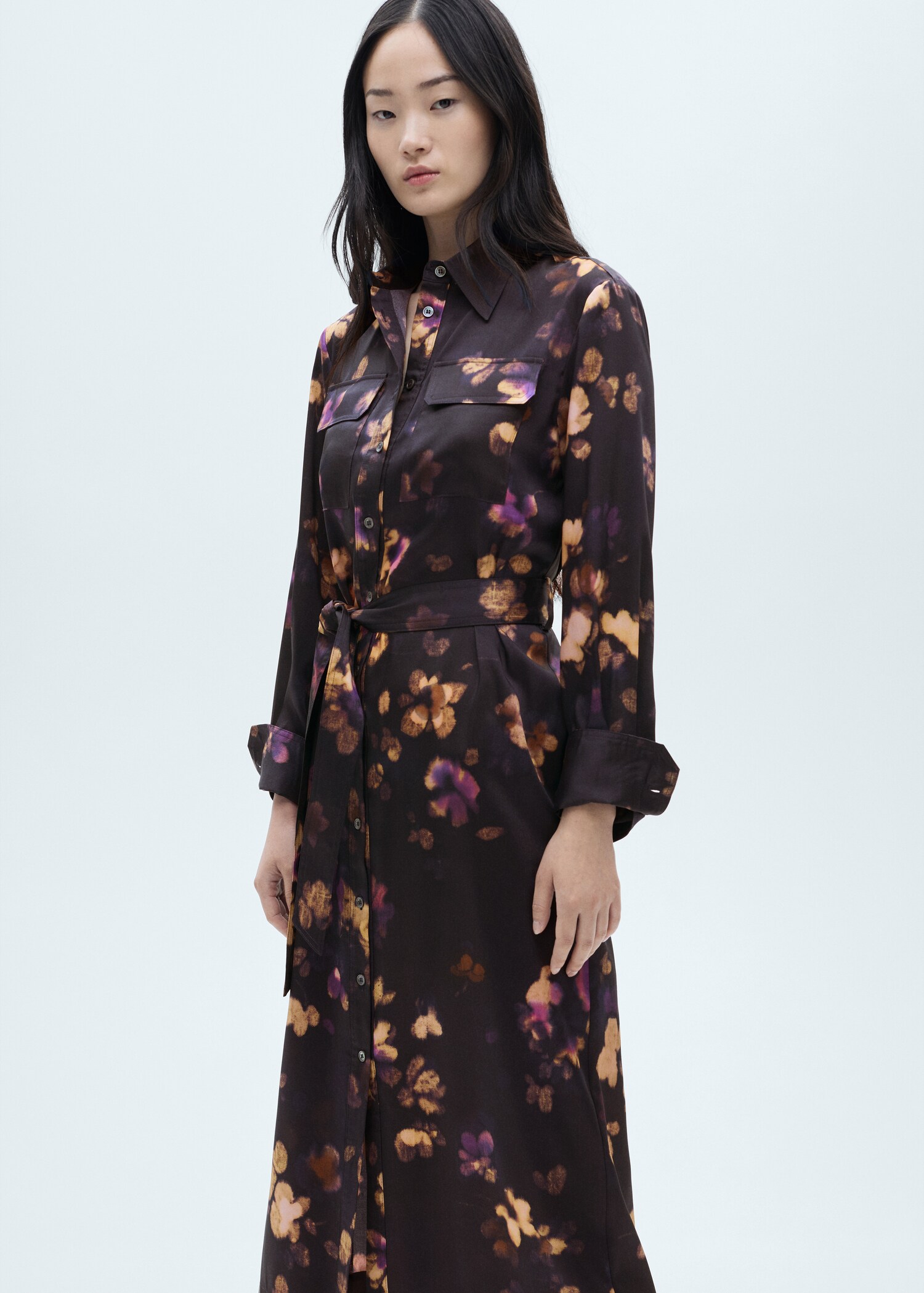 Printed shirt dress - Medium plane