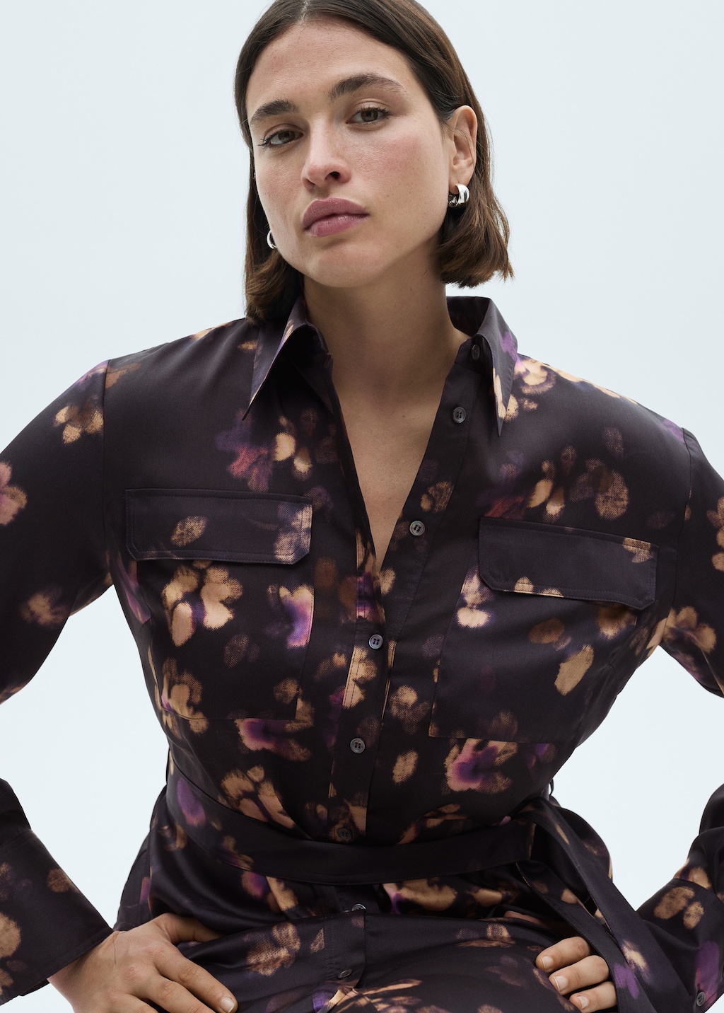 Printed shirt dress - Women | MANGO USA