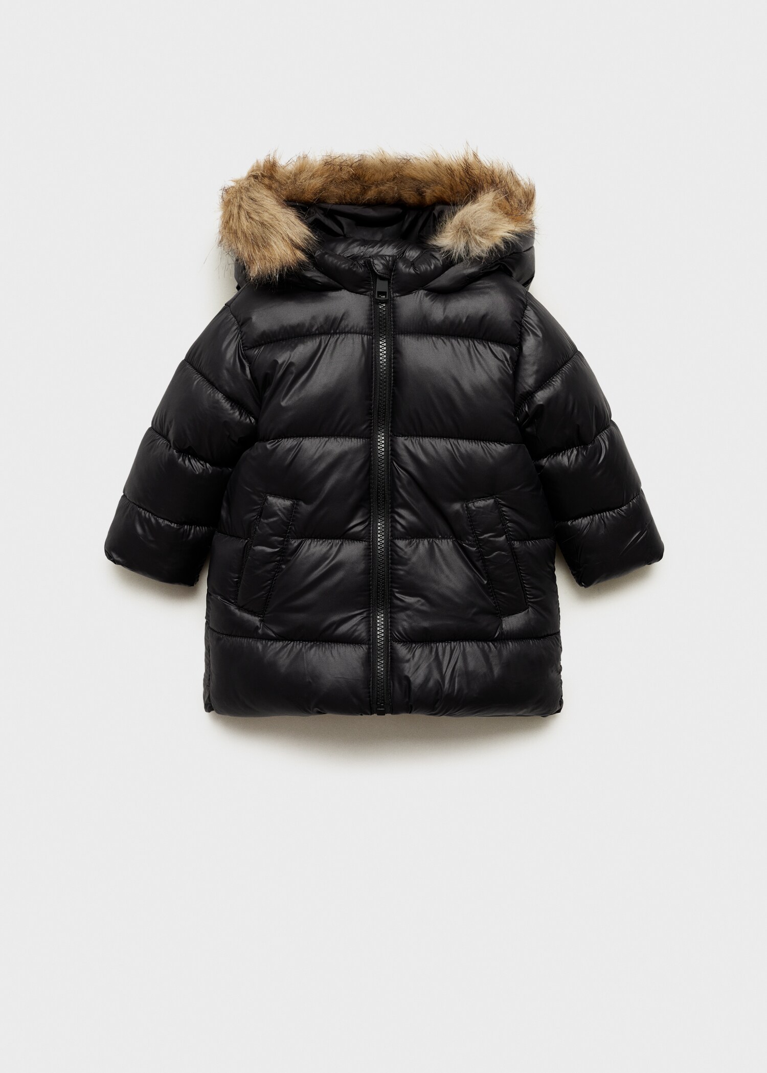 Anorak matelassé capuche imitation fourrure - Article sans modèle