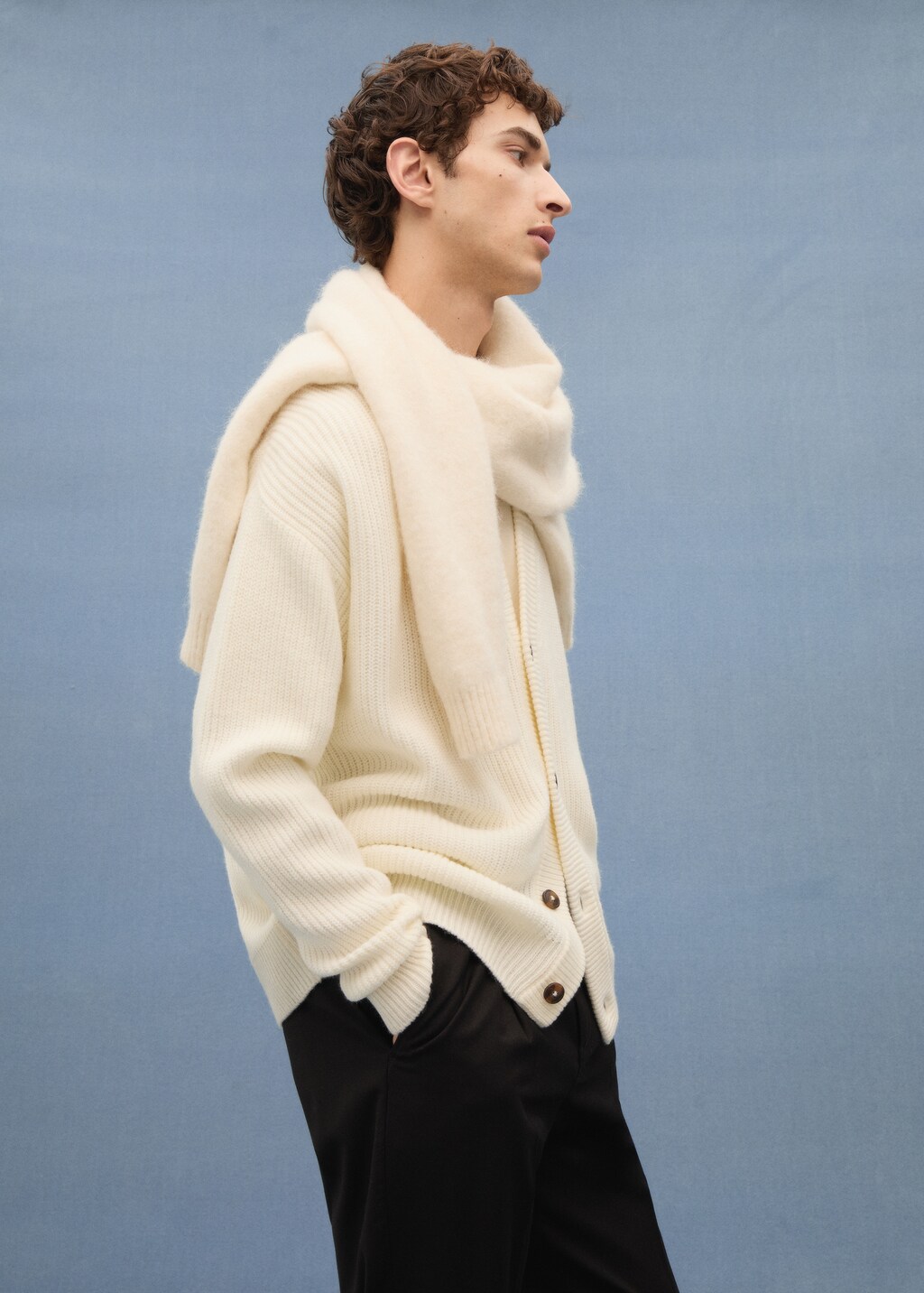 Mango chunky knit cardigan best sale