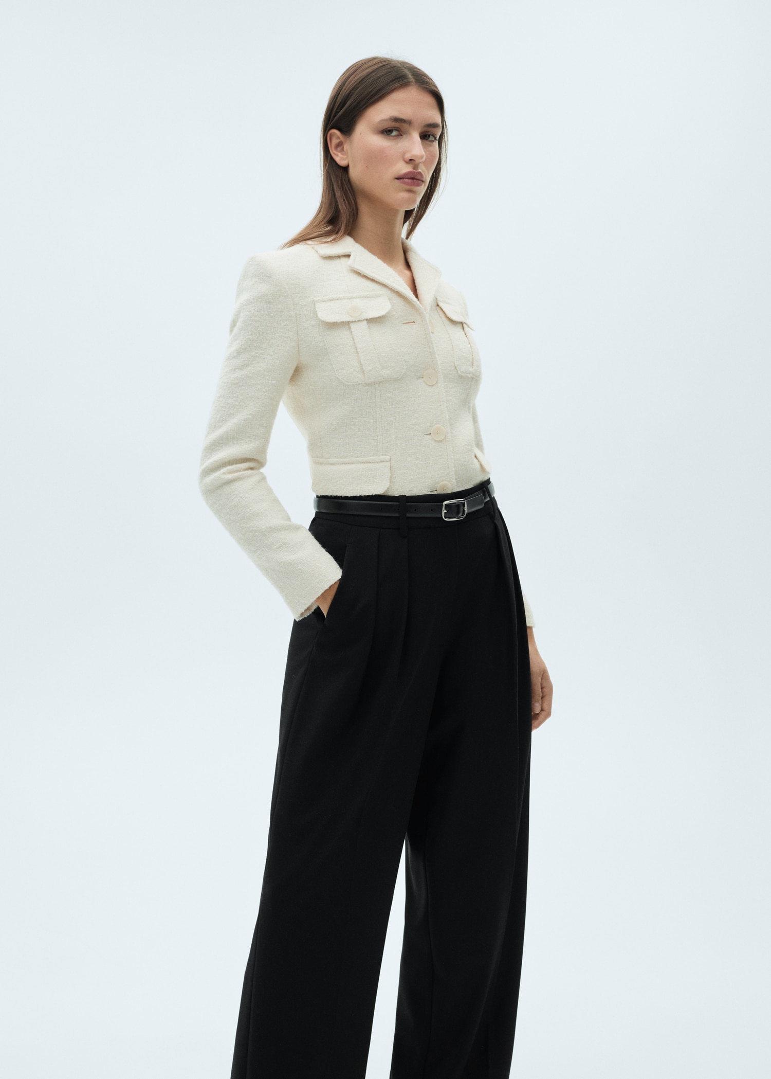 Wideleg pleated pants - Women | MANGO USA