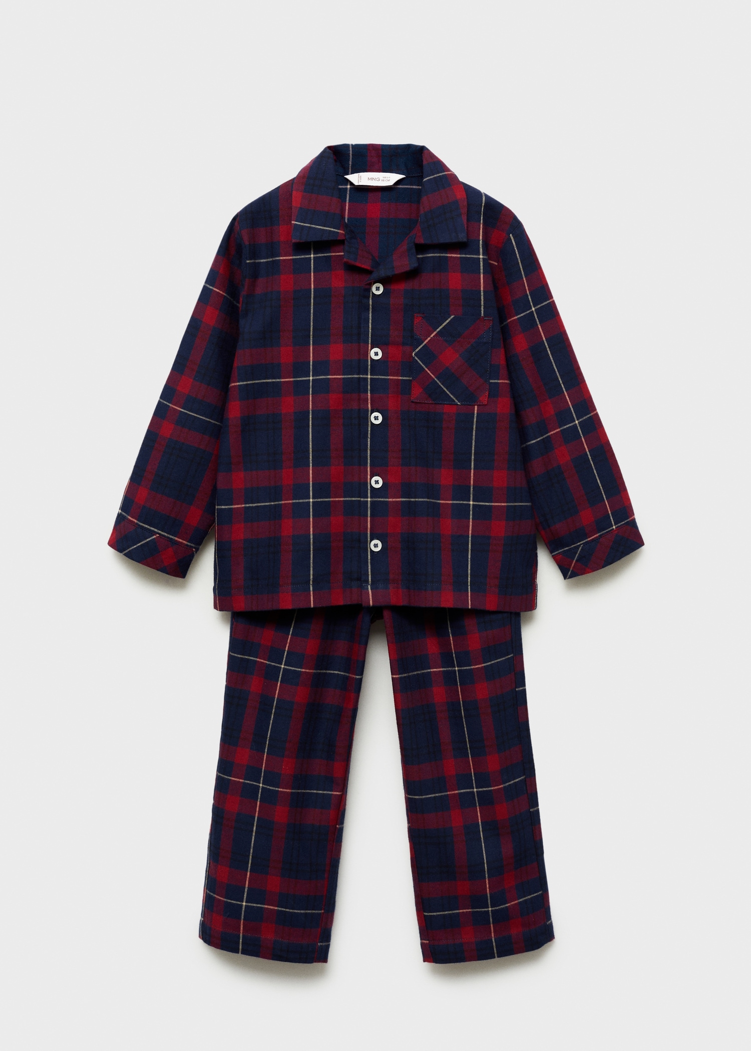 Two-pieces check long pyjamas - Kids | MANGO United Kingdom