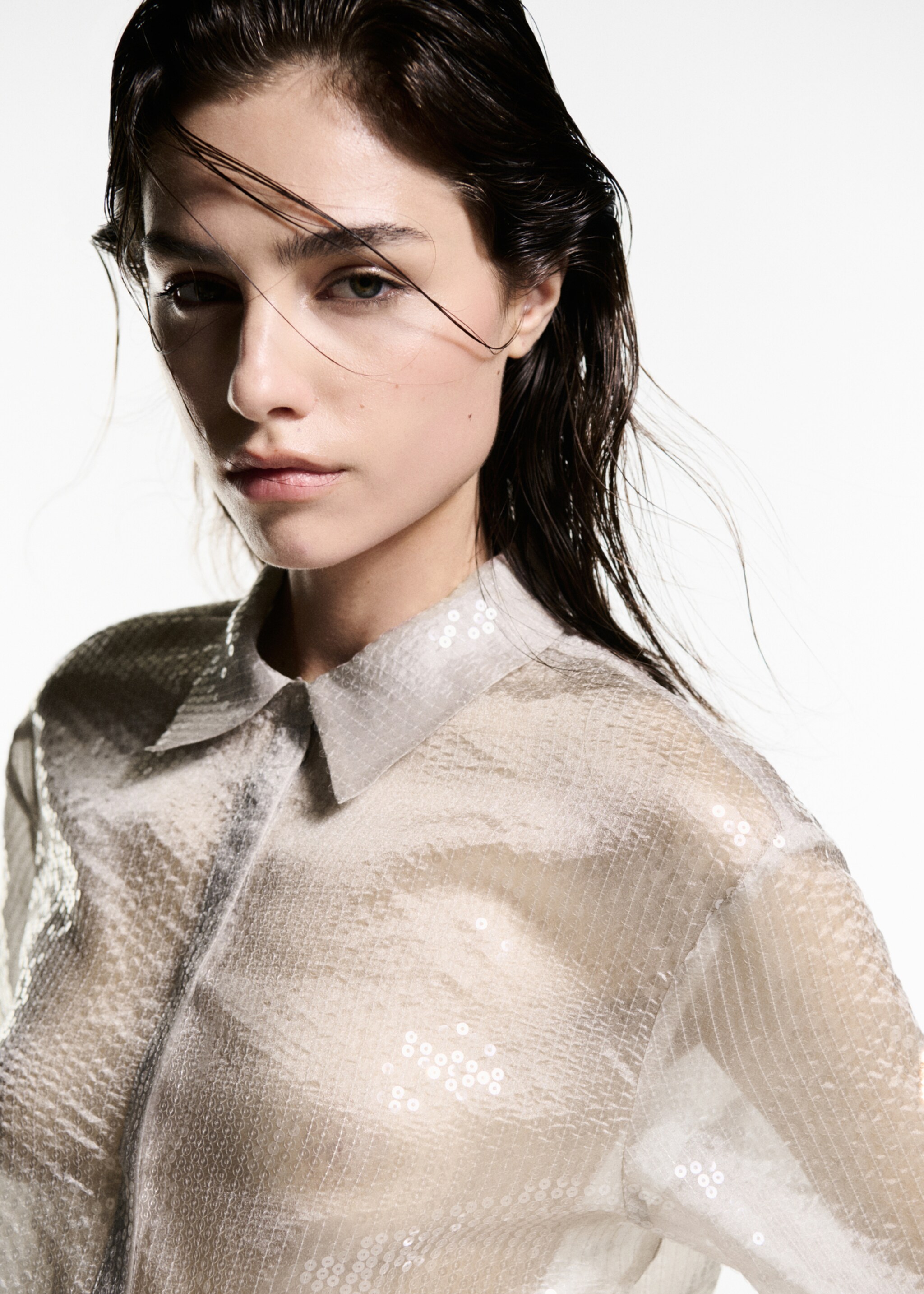 Semi-transparent sequined shirt - Details of the article 1