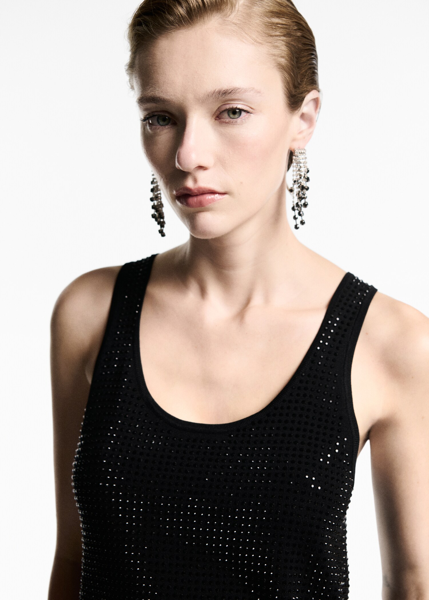 Knitted top with rhinestone detail - Details of the article 1
