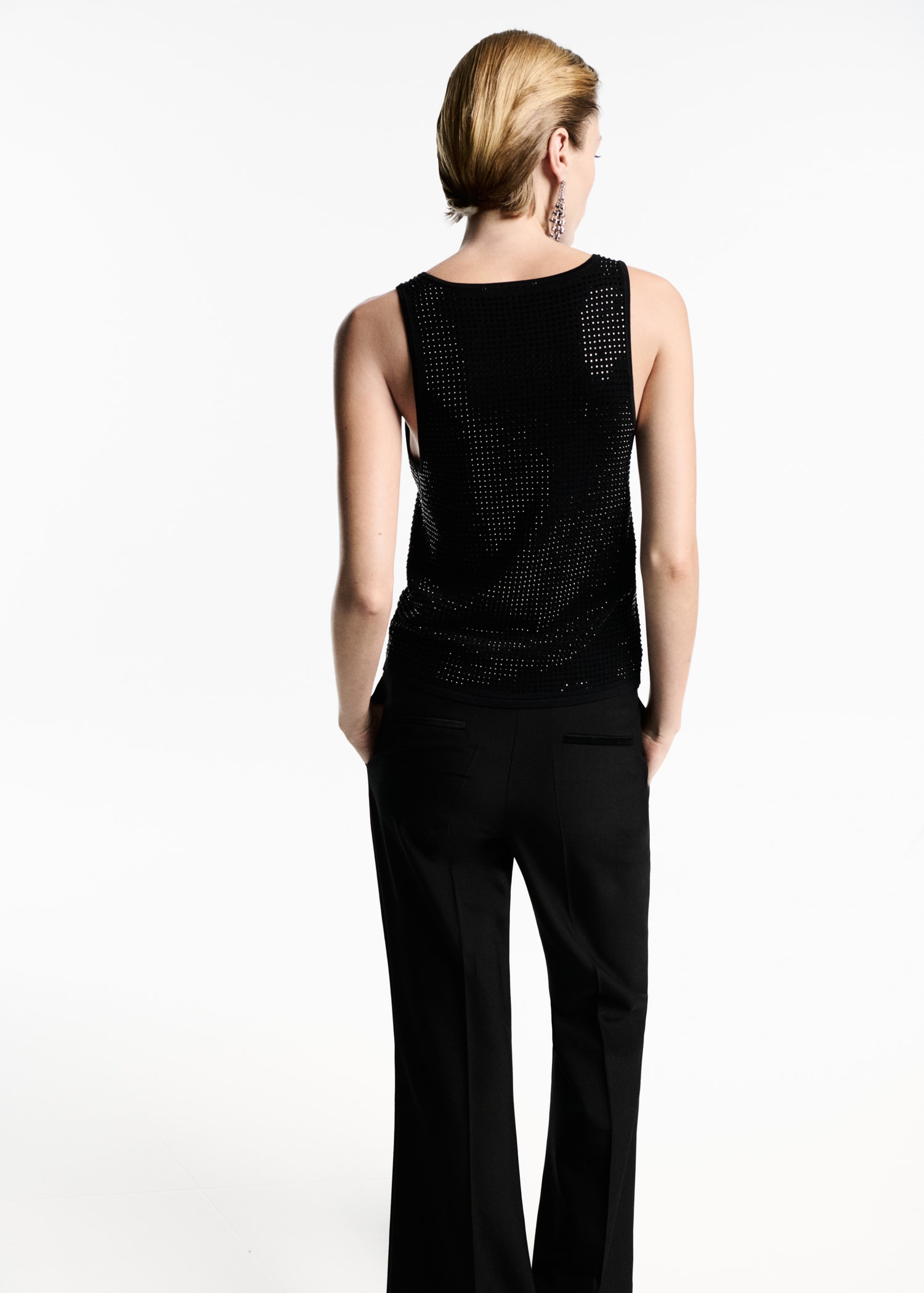 Knitted top with rhinestone detail - Reverse of the article