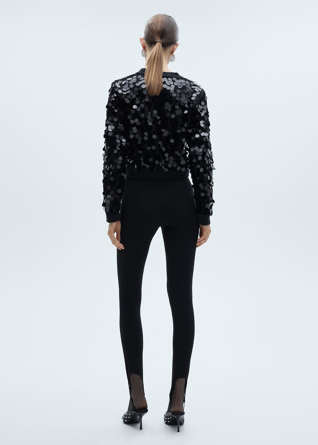 Paillettes knit cardigan