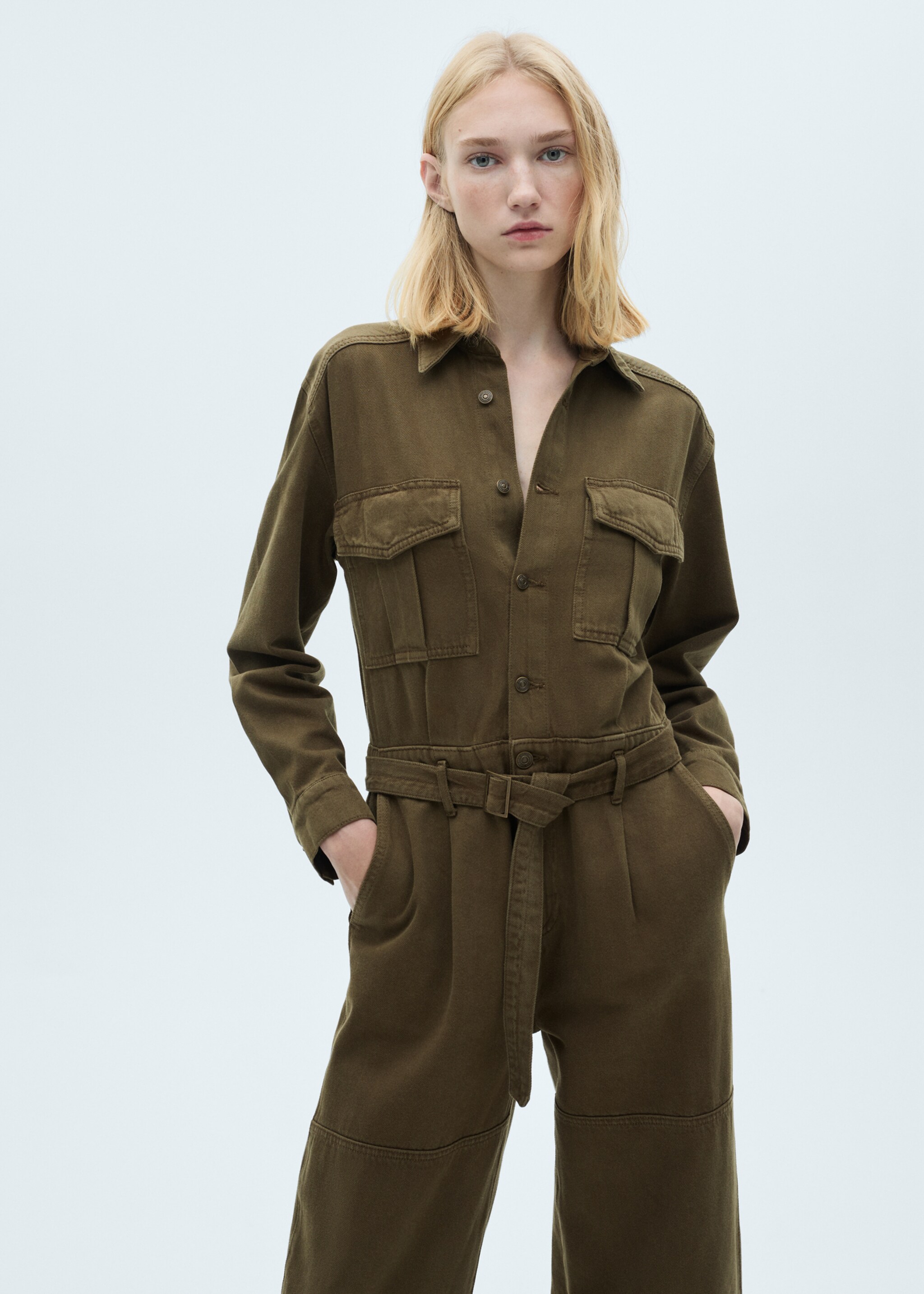 Belt denim jumpsuit - Medium plane
