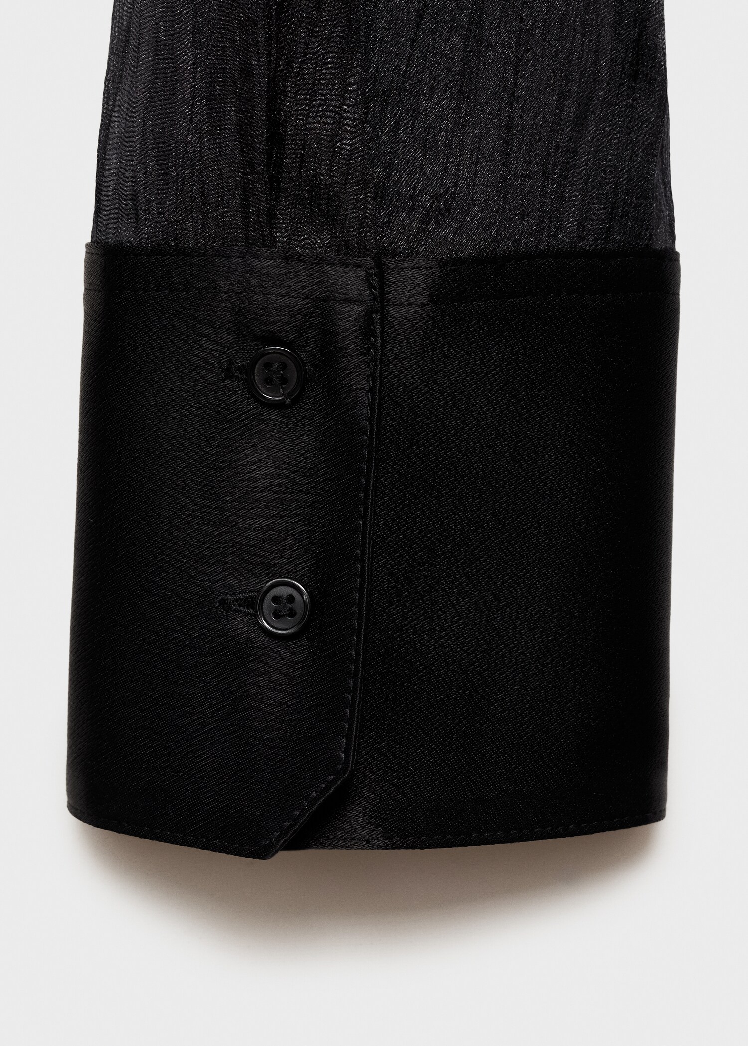 Semi-transparent shirt with satin details - Details of the article 0