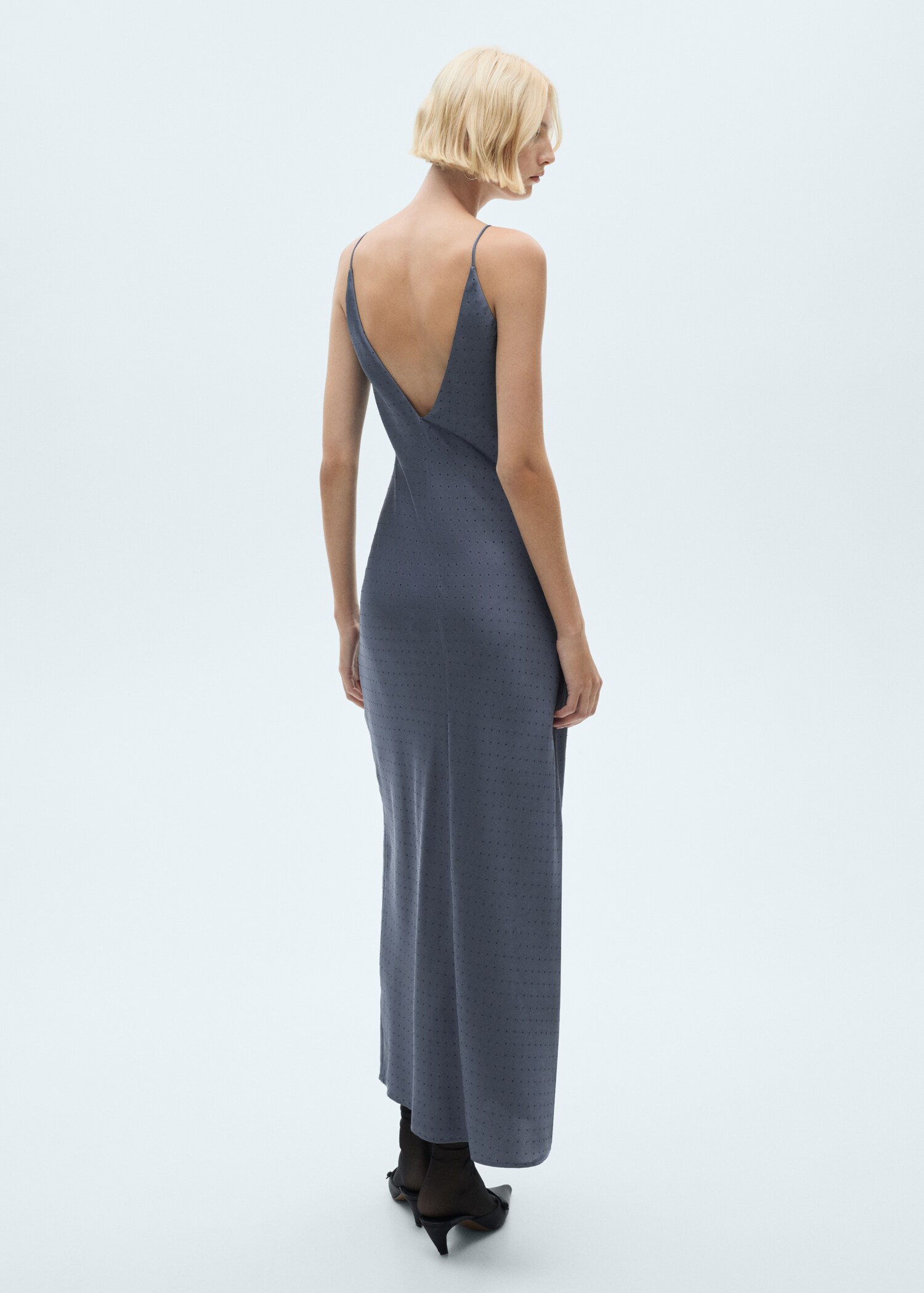 Lingerie dress with rhinestone details - Reverse of the article