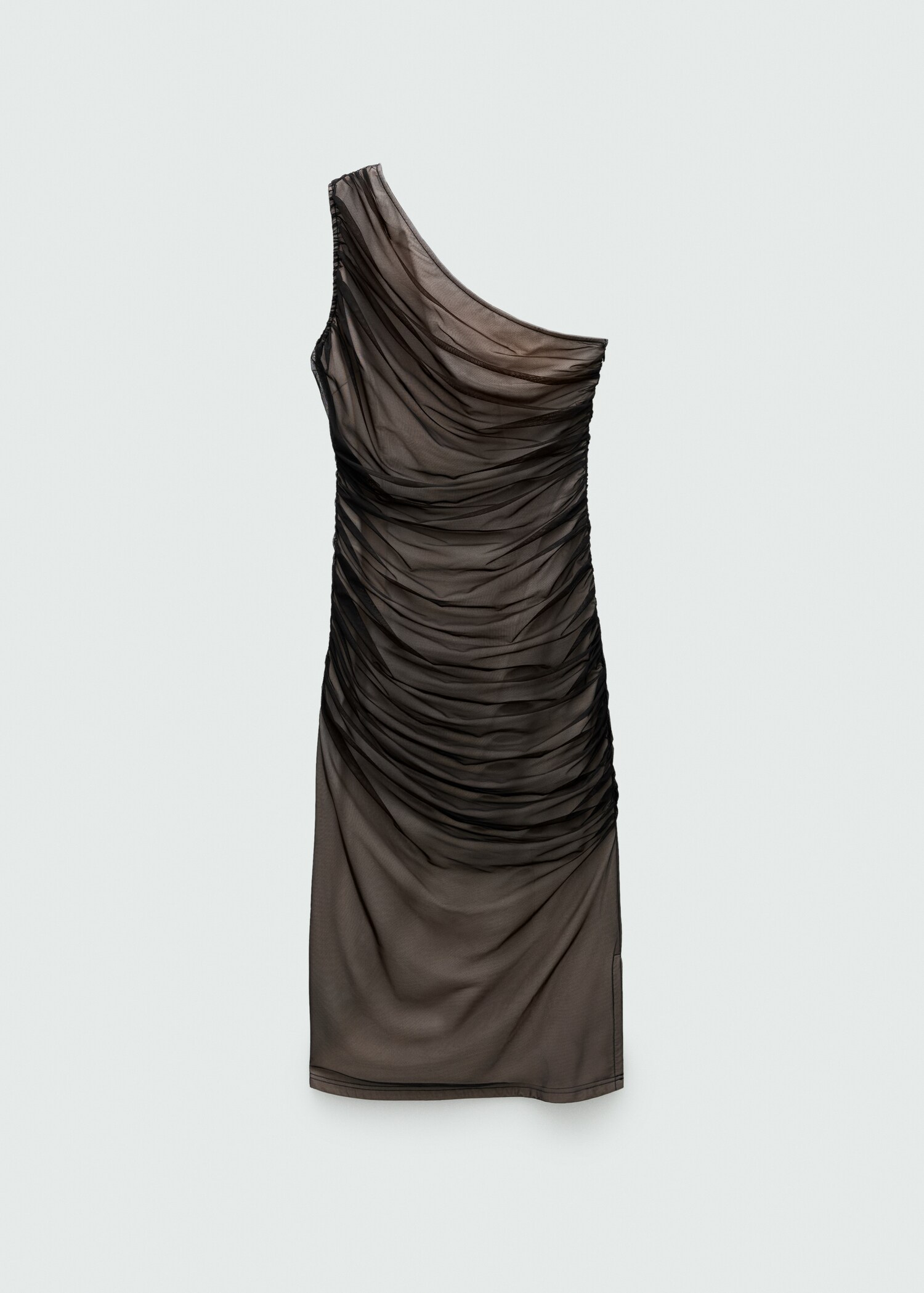 Vestido mesh asimétrico drapeado - Artículo sin modelo