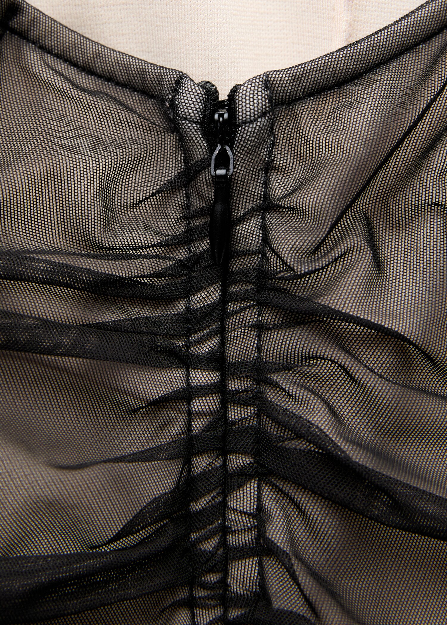 Vestido mesh asimétrico drapeado - Detalle del artículo 0