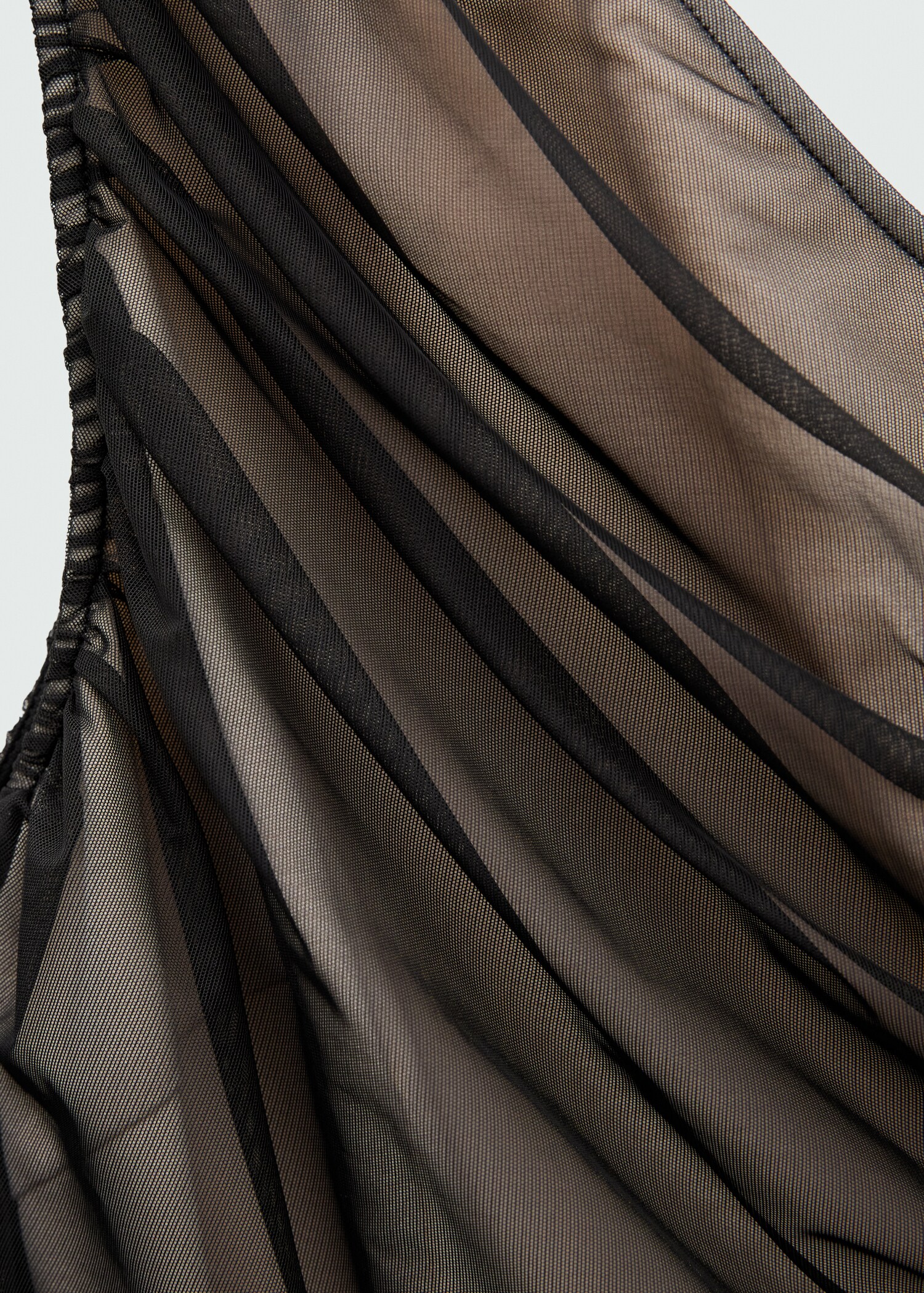 Vestido mesh asimétrico drapeado - Detalle del artículo 8
