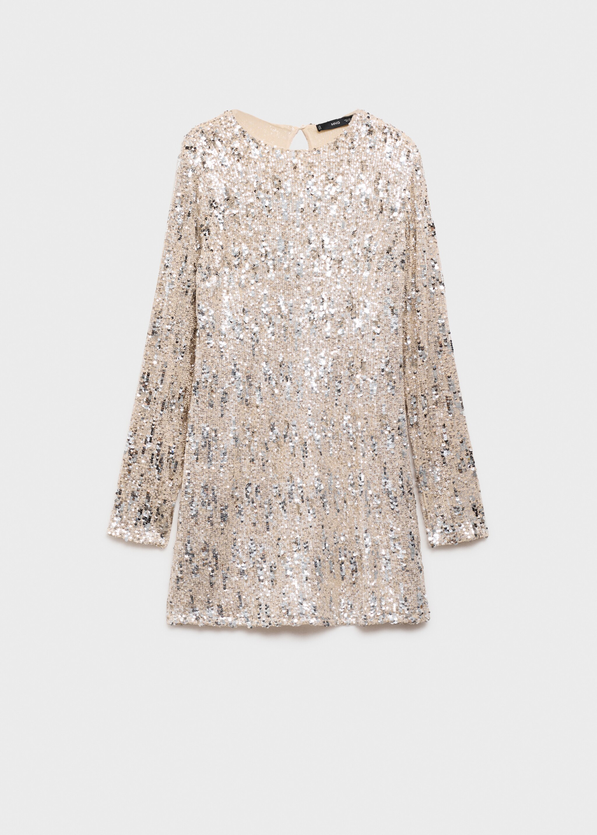 Sequin shoulder pads dress - Article without model, Silver. Ref: 77039060-00.