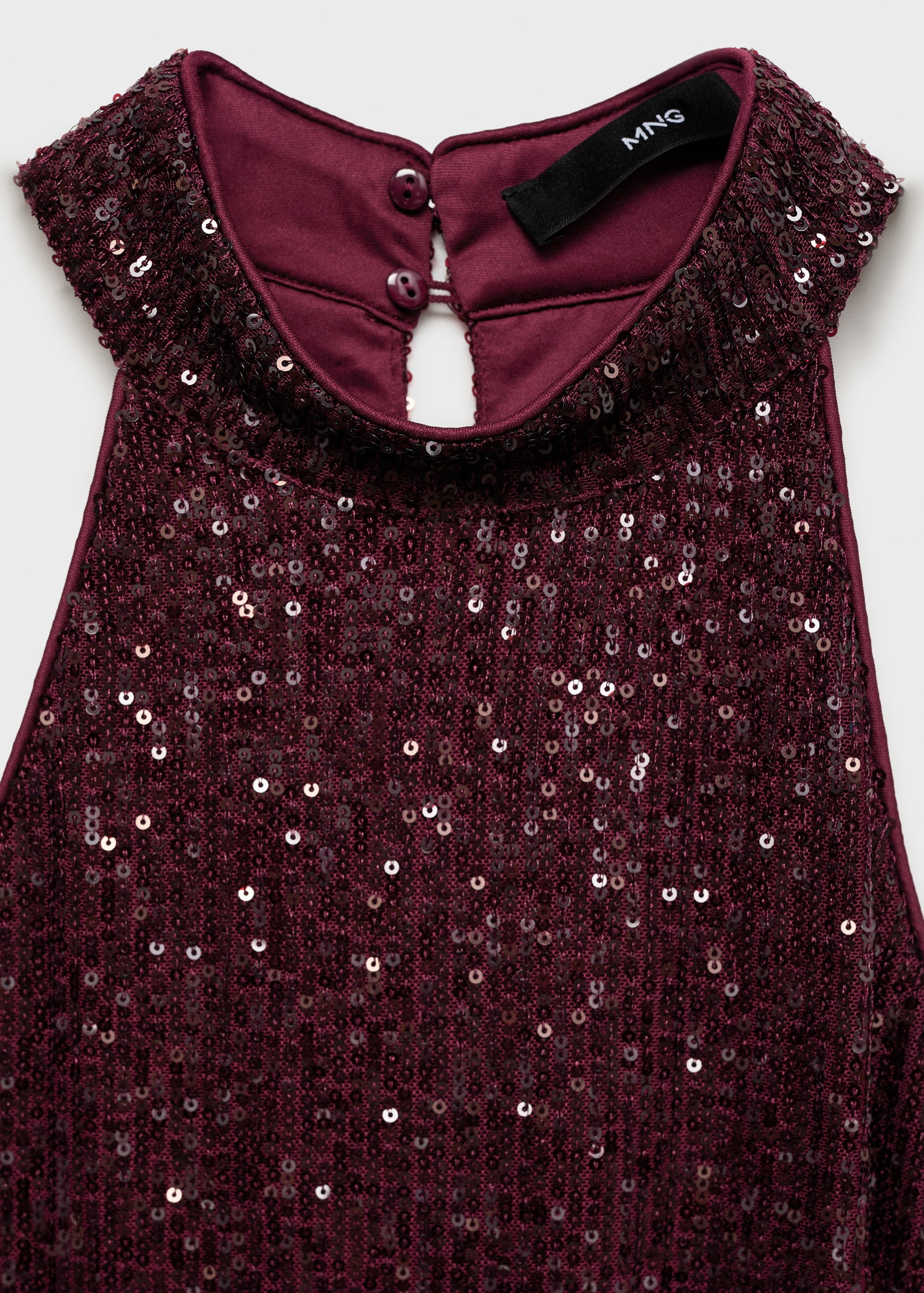 Vestido lentejuelas cuello halter Mujer MANGO Chile