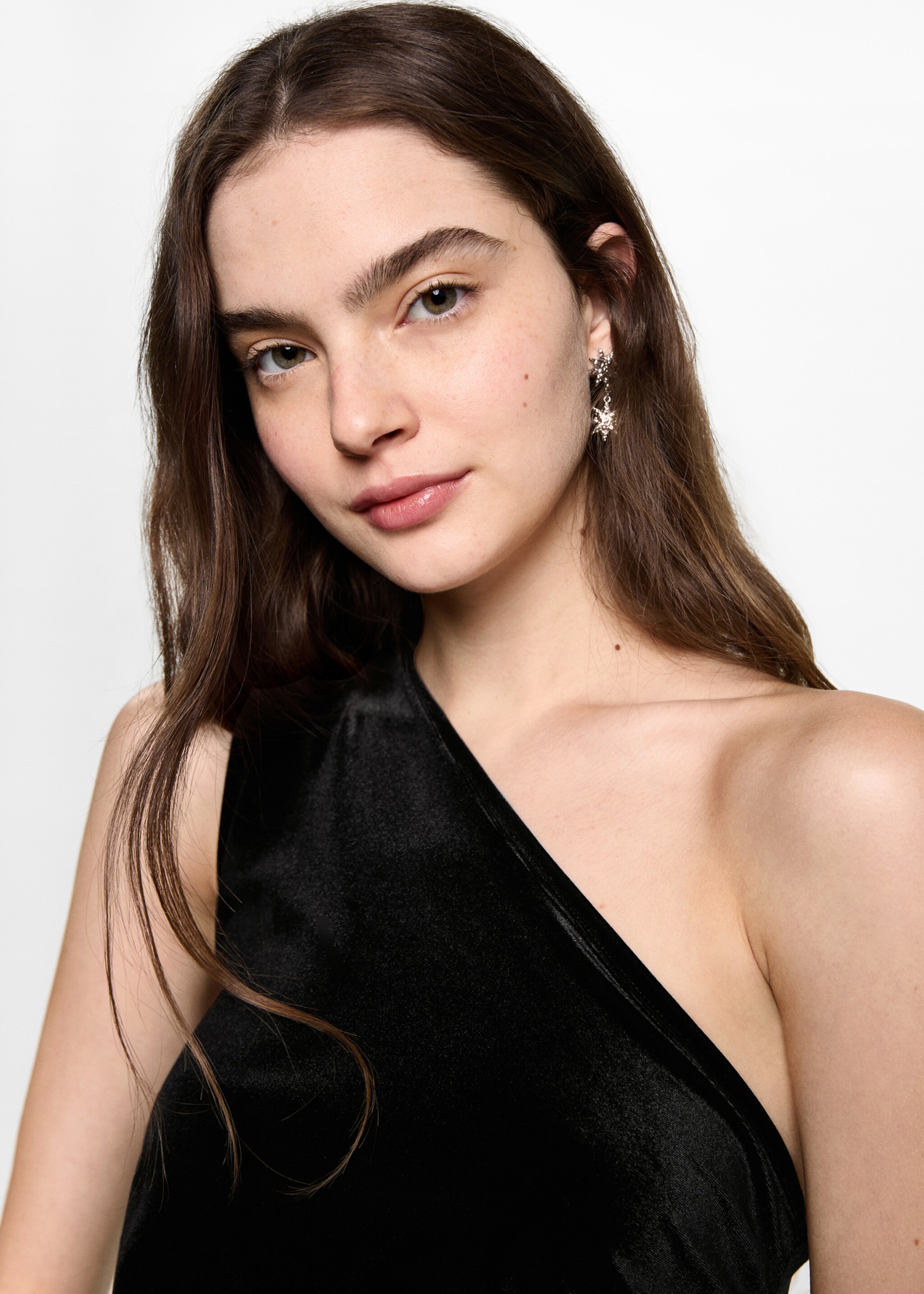 بذلة مخملية غير متماثلة - تفاصيل المنتج 1, أسود. Ref: 77039066-00.