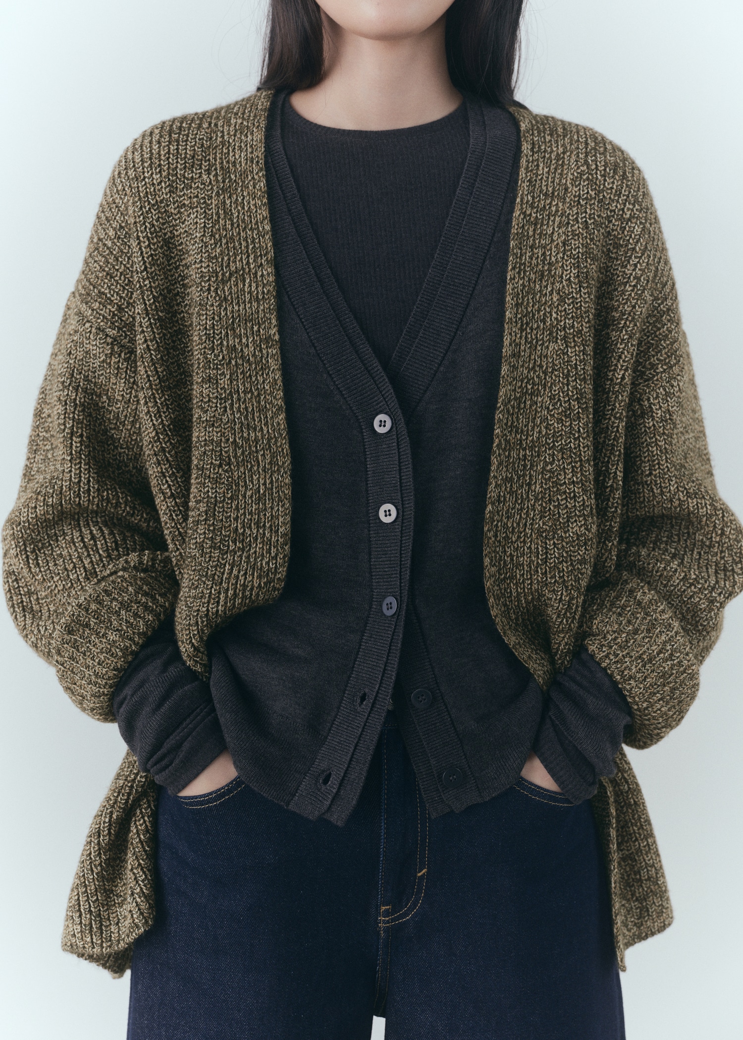 Oversized knit cardigan - Main Image