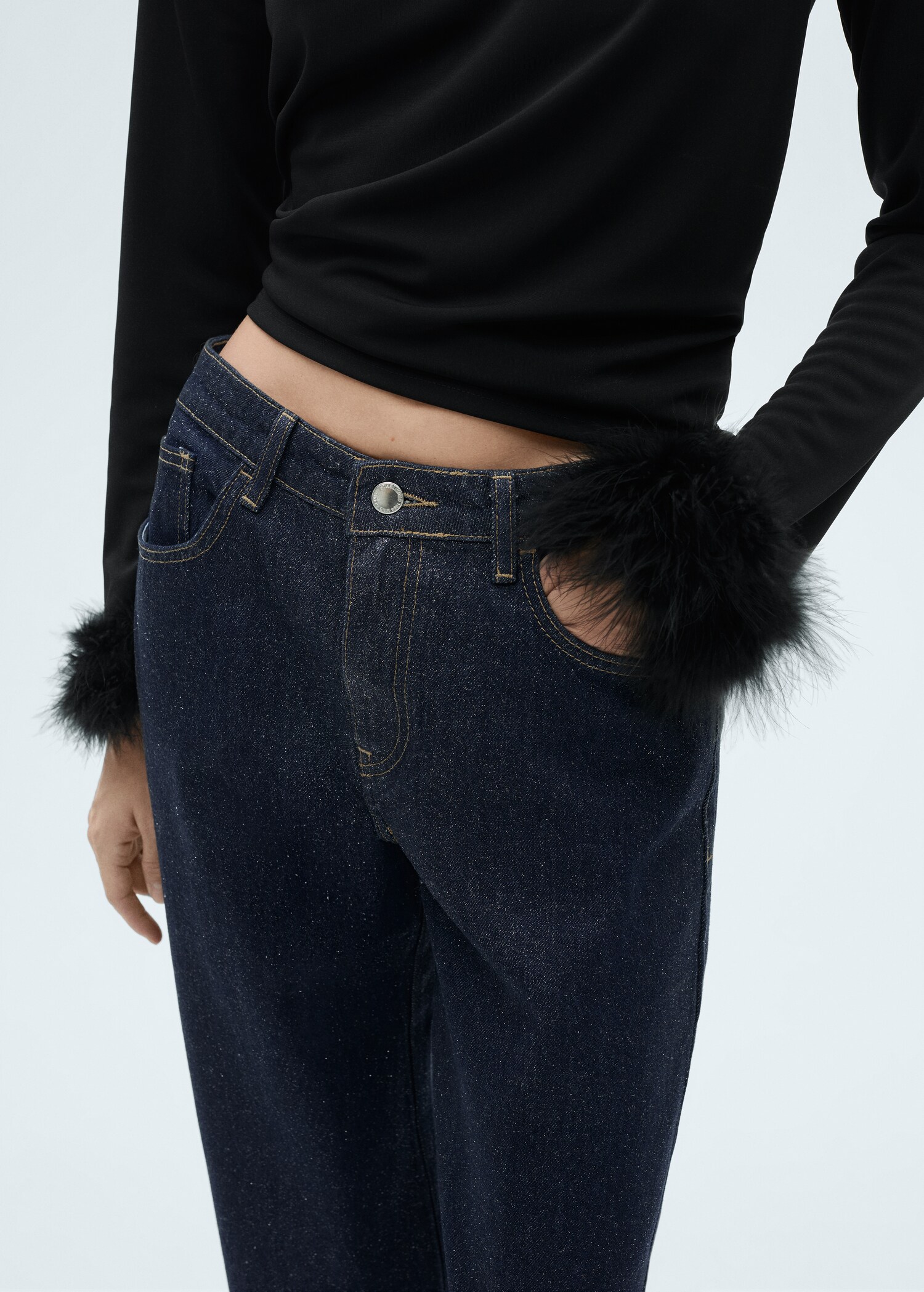 Jean droit rinse wash brillant - Détail de l'article 1