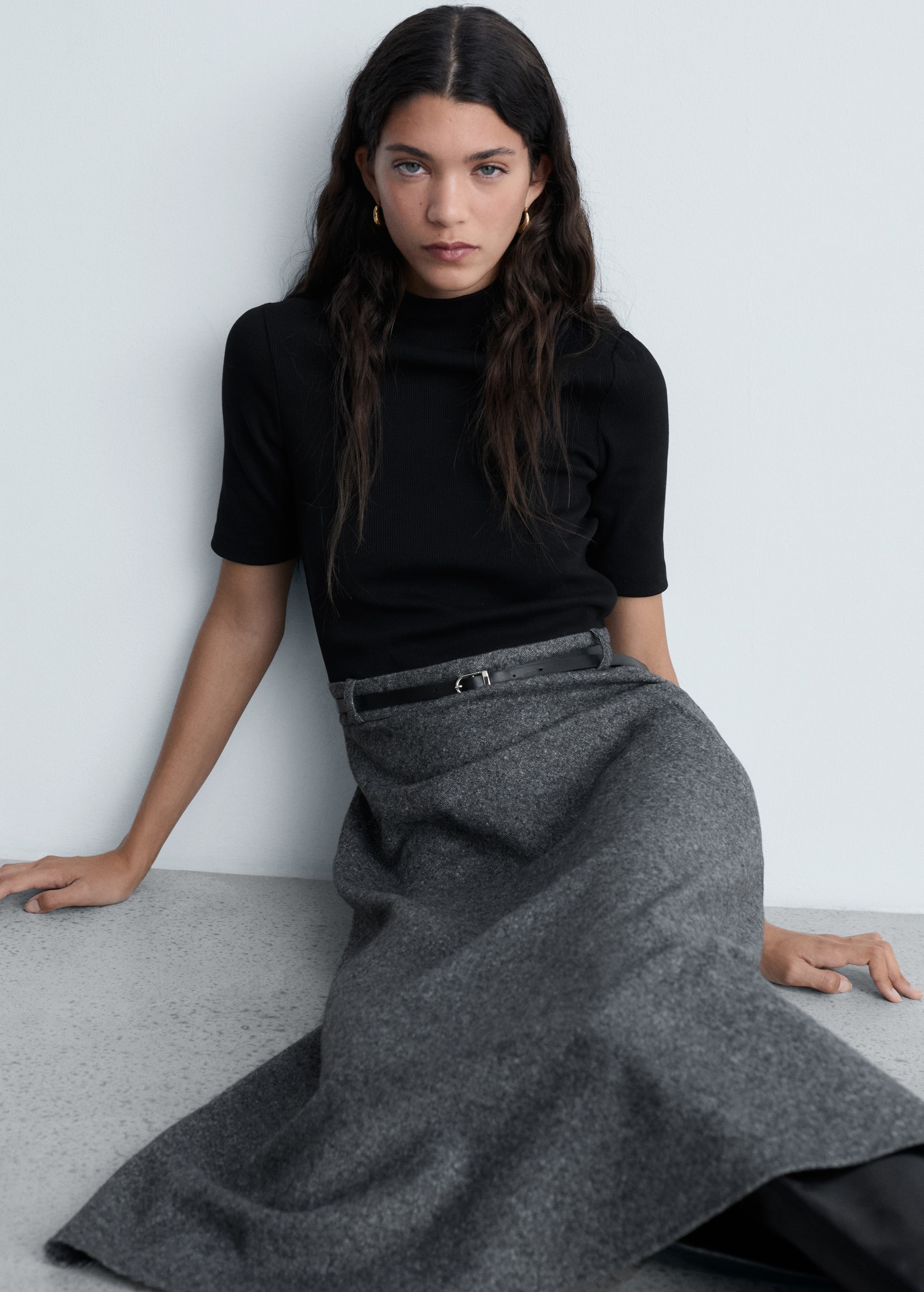 Robe combinée col montant - Plan moyen