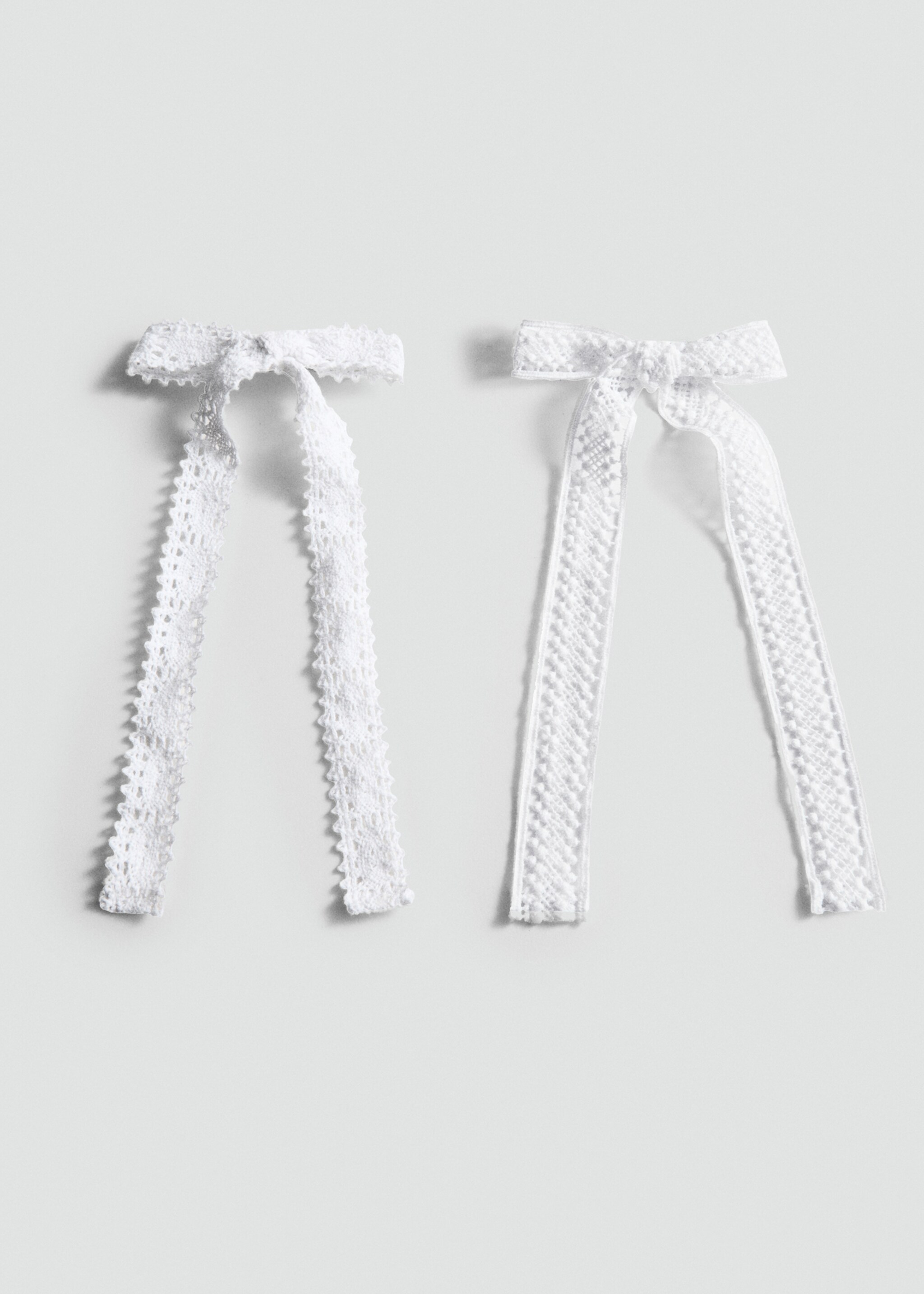 Pack 2 pasadores lazo crochet - Artículo sin modelo, Blanco. Ref: 77040251-00.