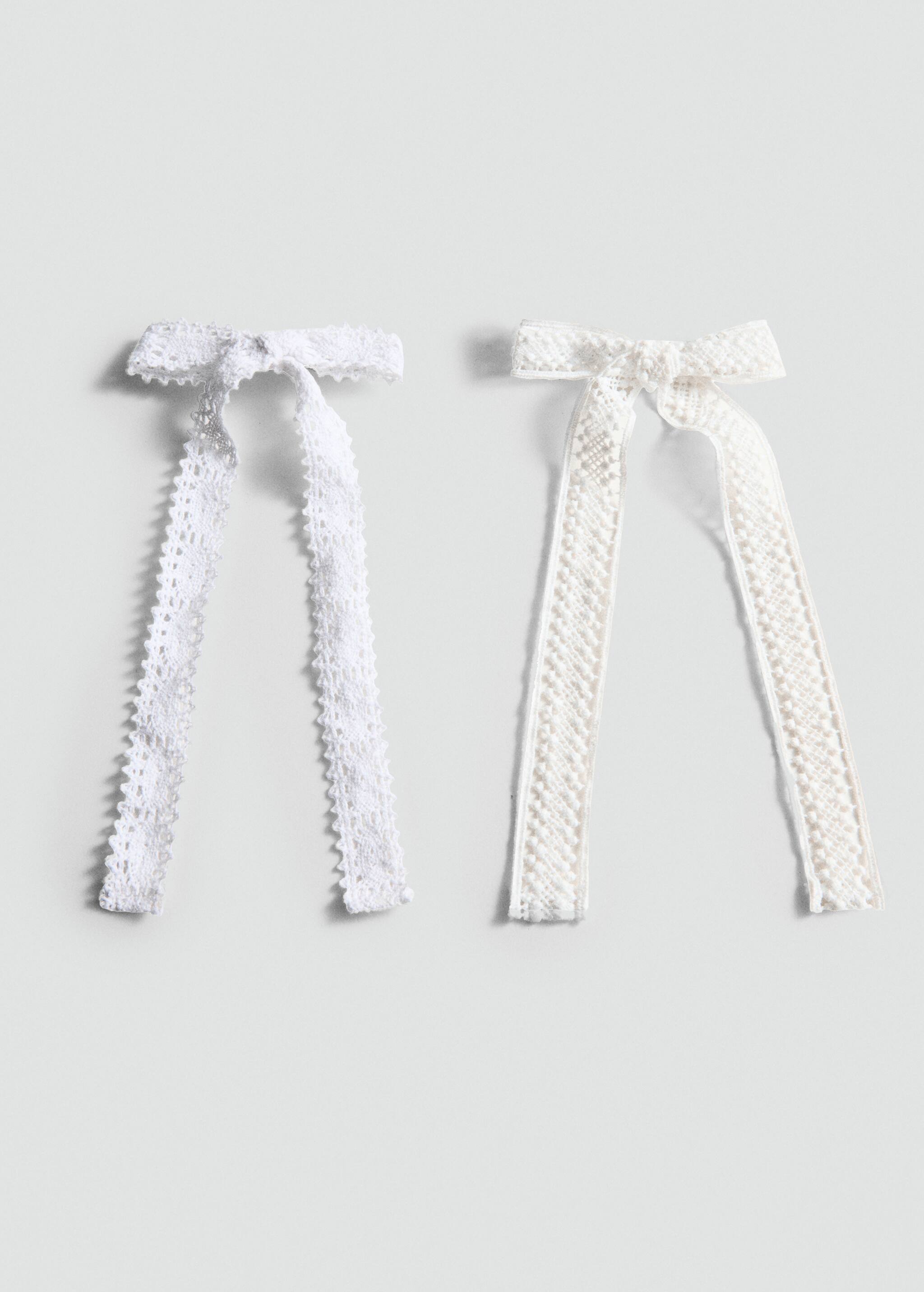 Pack of 2 crochet bow pins - Article without model