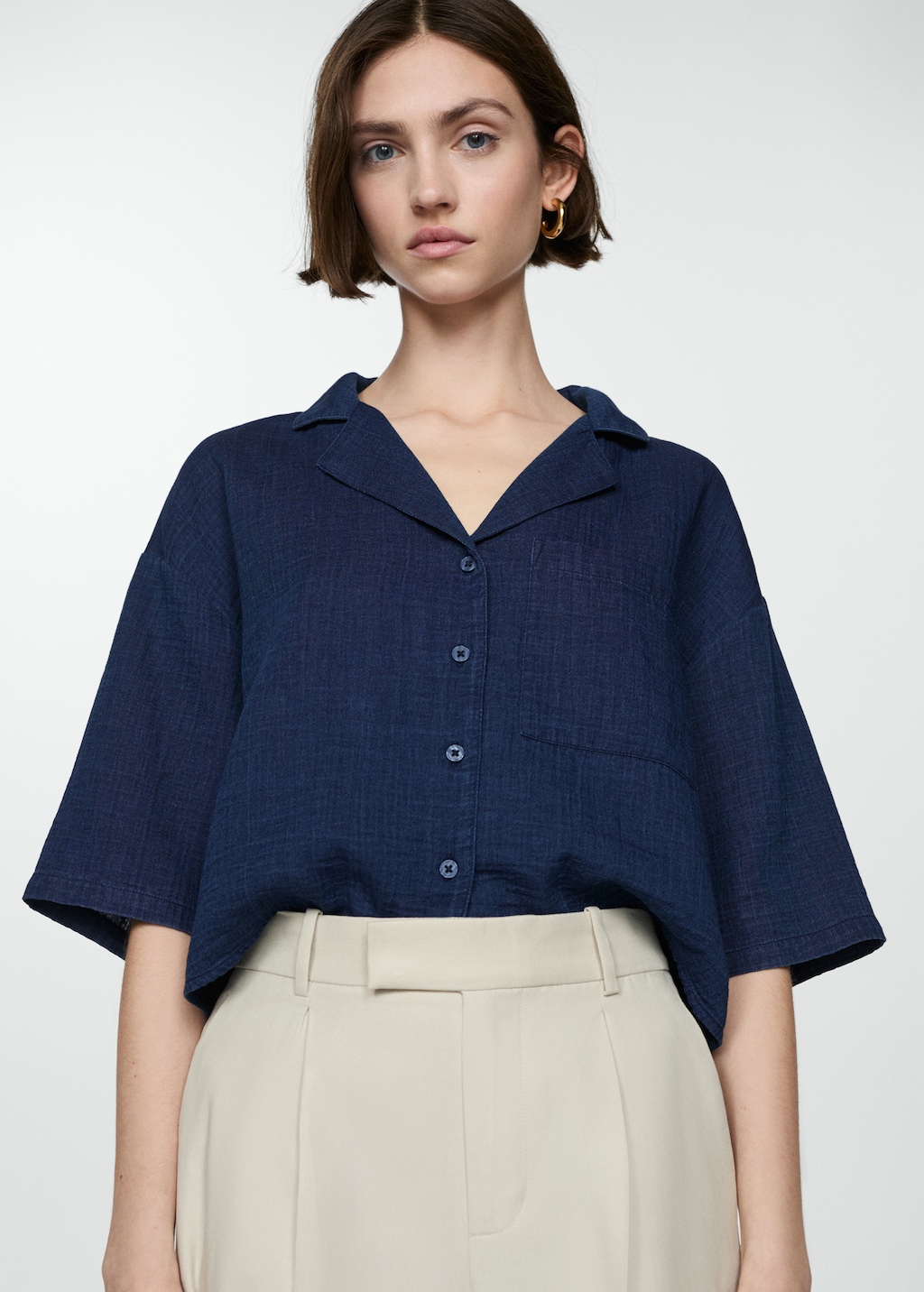 Dames blouse korte mouw katoen hotsell