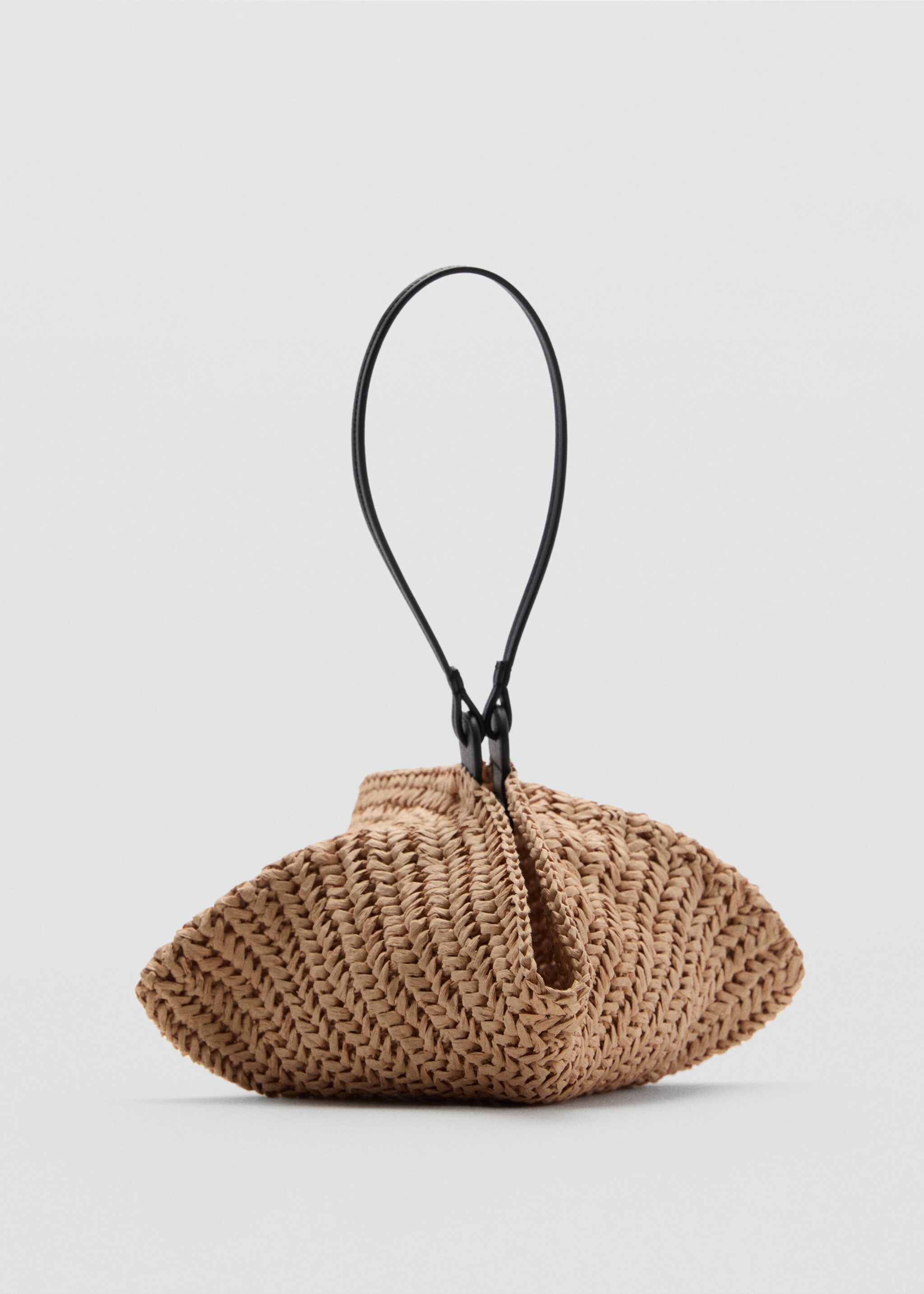 Natural fibre shoulder bag - Details of the article 3, Beige. Ref: 77040266-00.