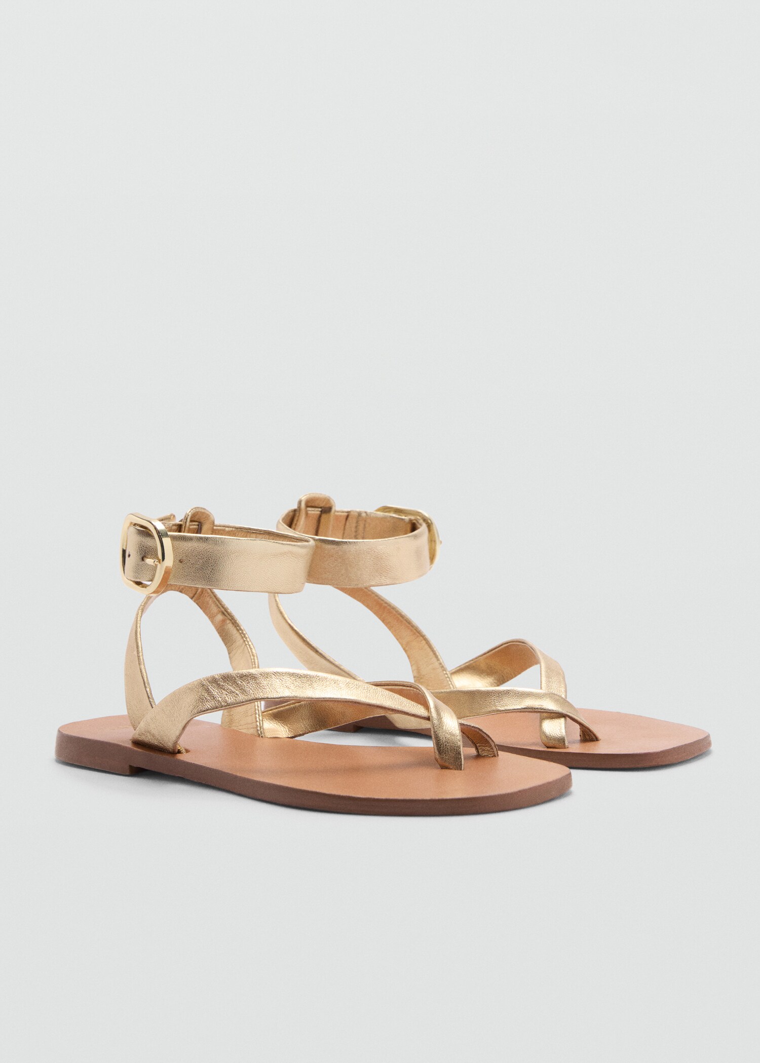 Leather straps sandals - Medium plane