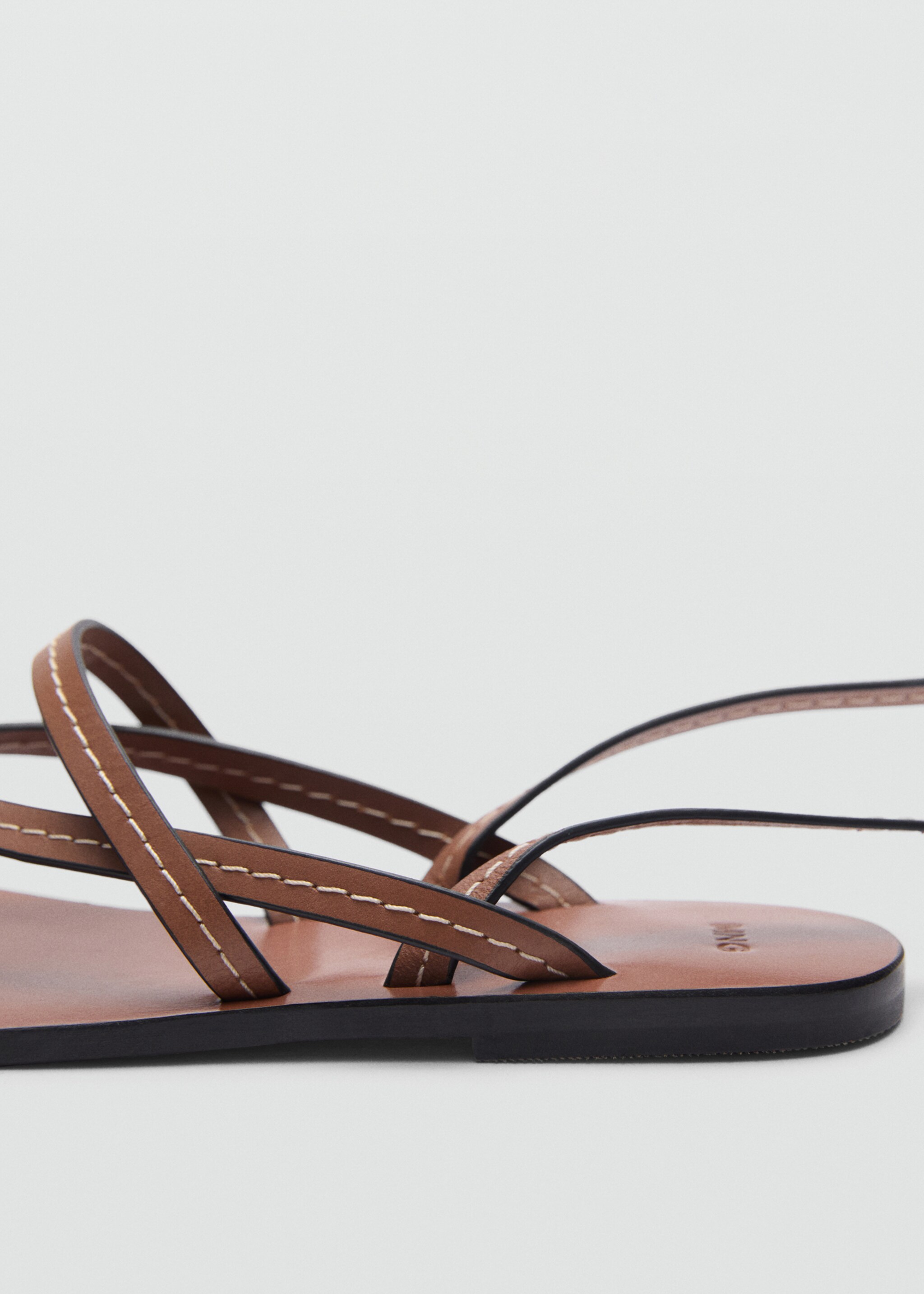 Leather straps sandals - Details of the article 1, Leather. Ref: 77040288-00.