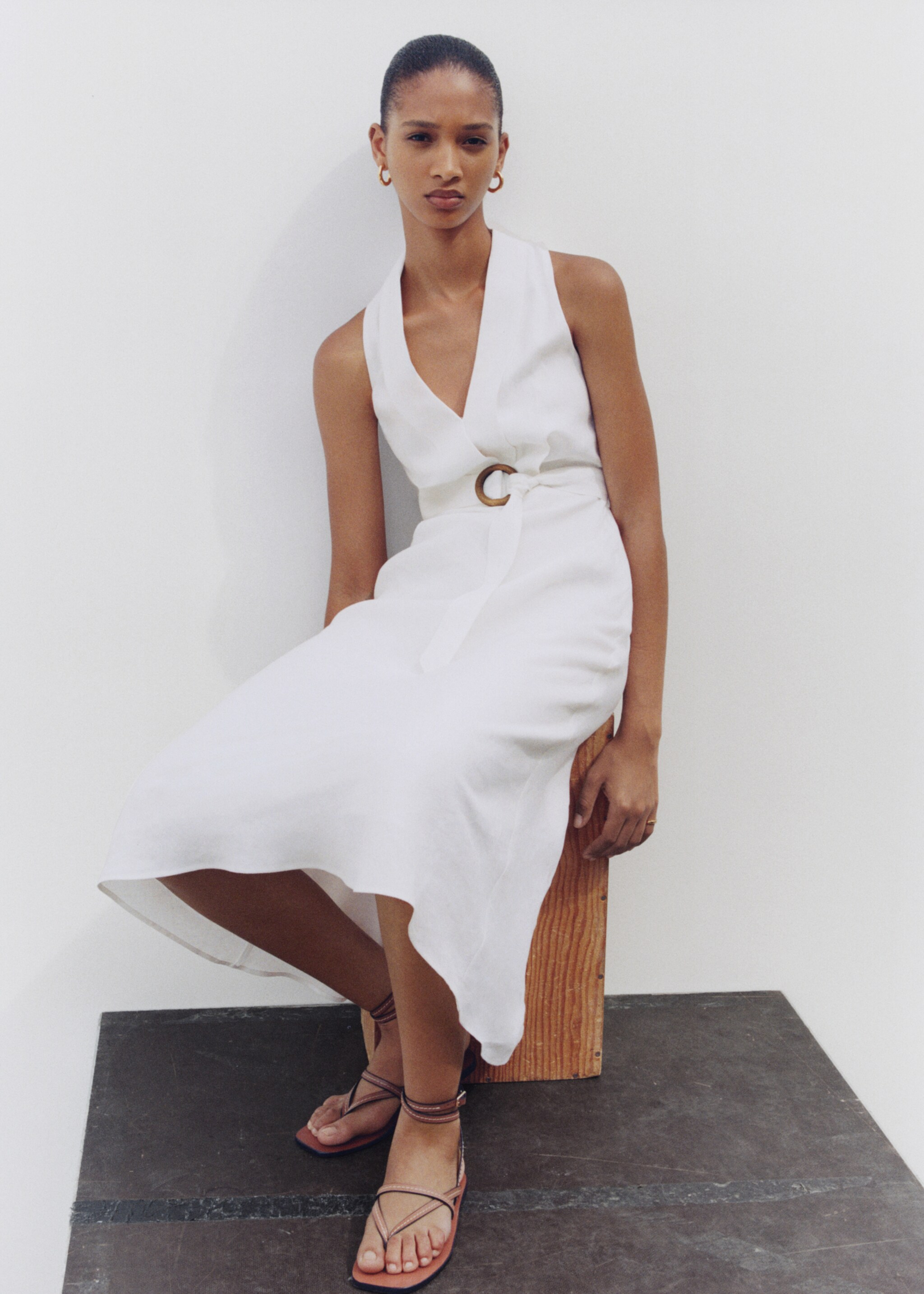 Leather straps sandals - Details of the article 9, Leather. Ref: 77040288-00.