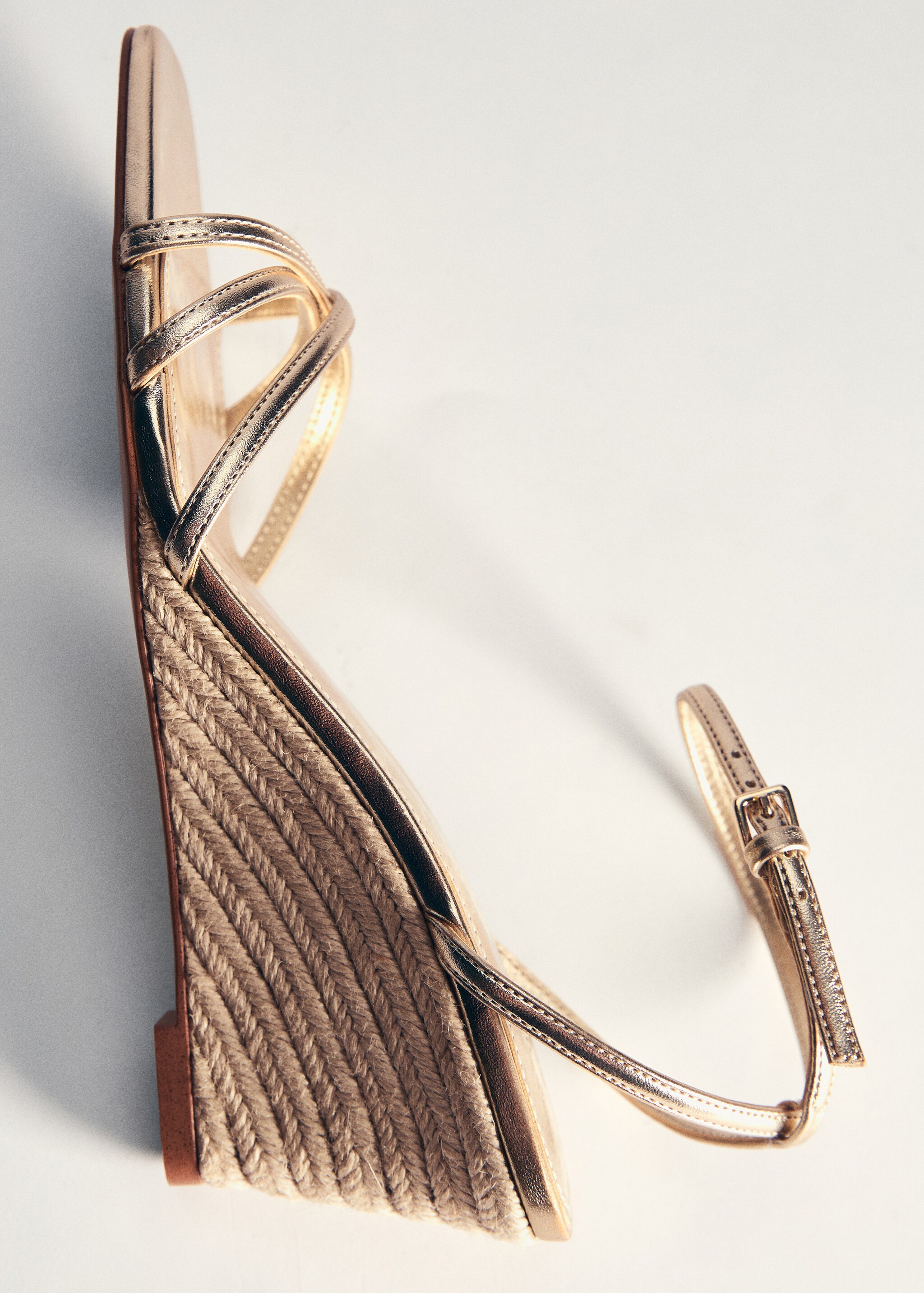 Metallic wedge sandals with straps  - Details of the article 5