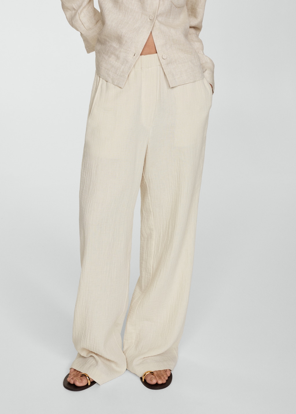 Mango Wideleg-Baumwollhose