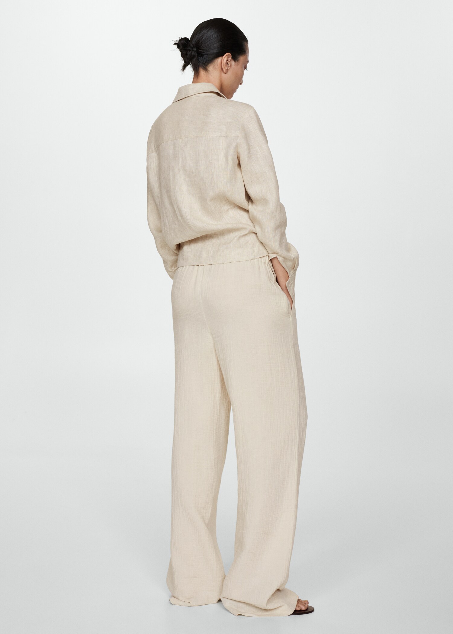 Pantalón wideleg algodón - Reverso del artículo