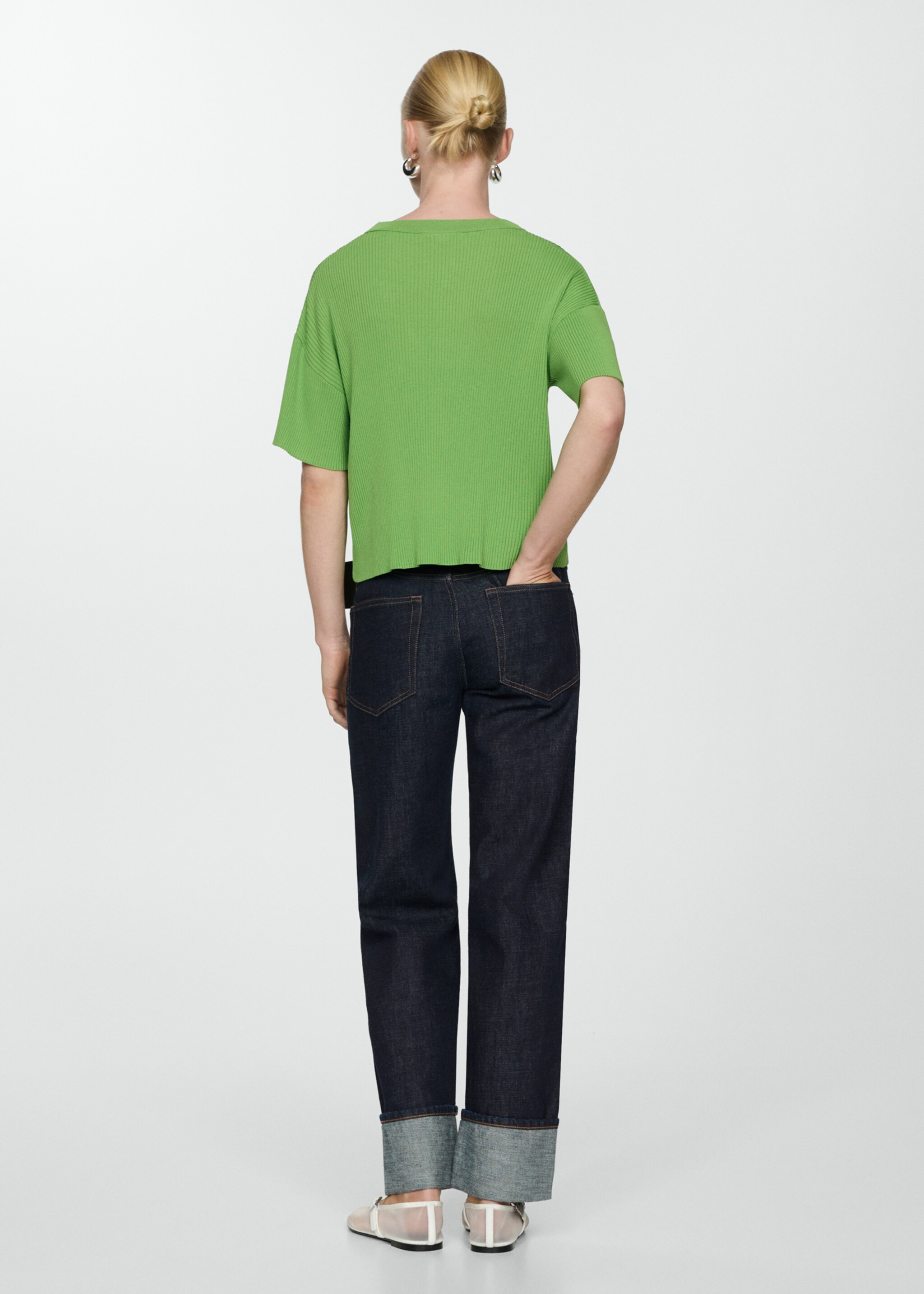 Ribbed  knit t-shirt - Reverse of the article