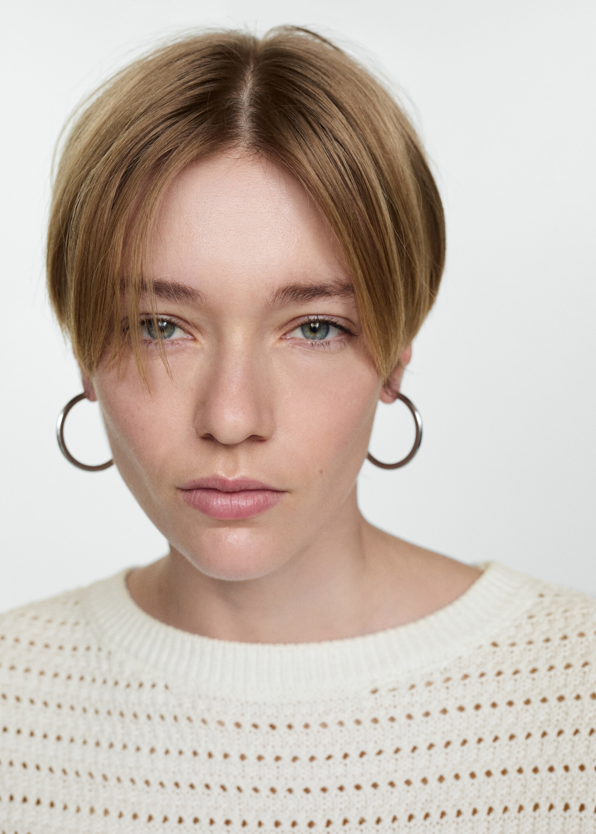 Knitted sweater with openwork details - Details of the article 1