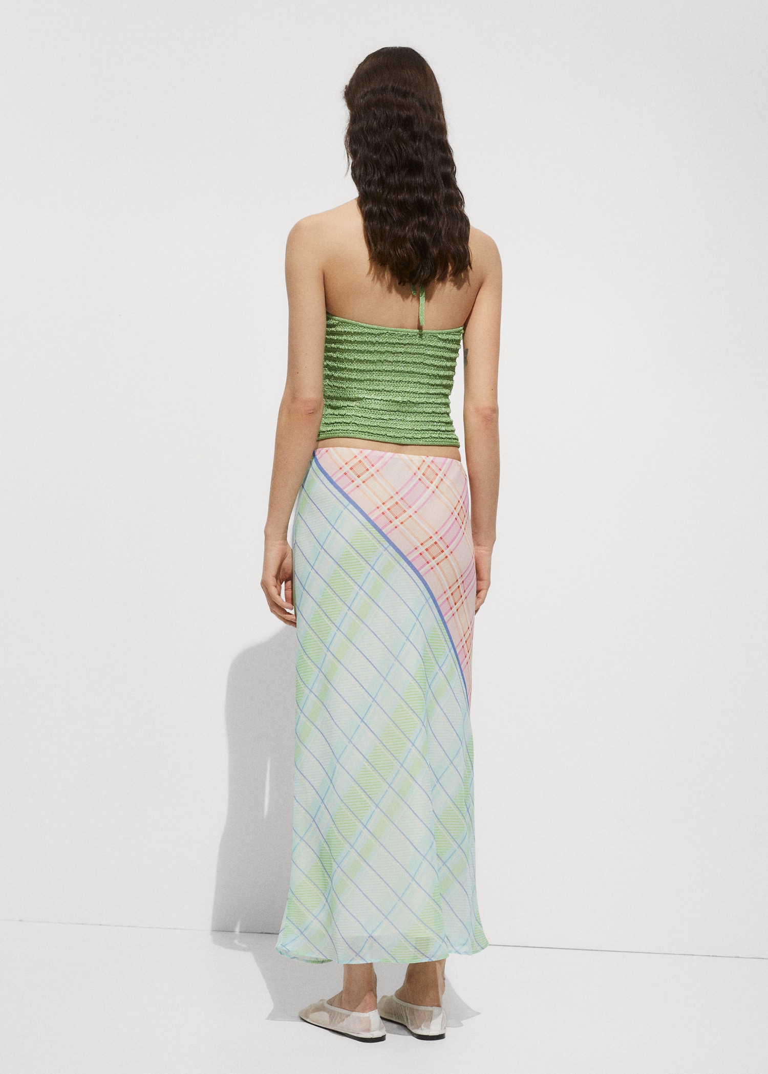 Halter-neck lurex knitted top - Reverse of the article