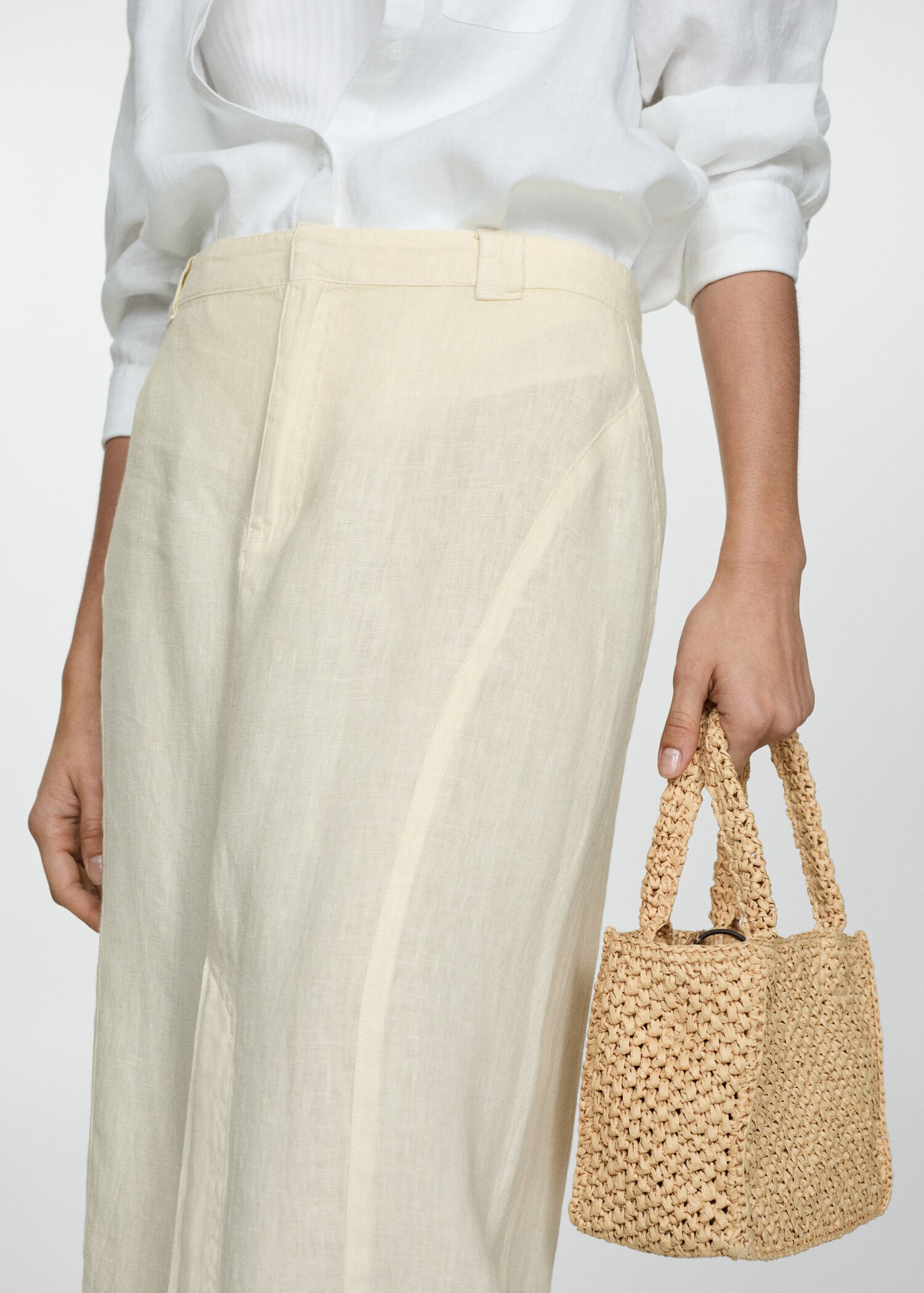Linen skirt with slit - Details of the article 6