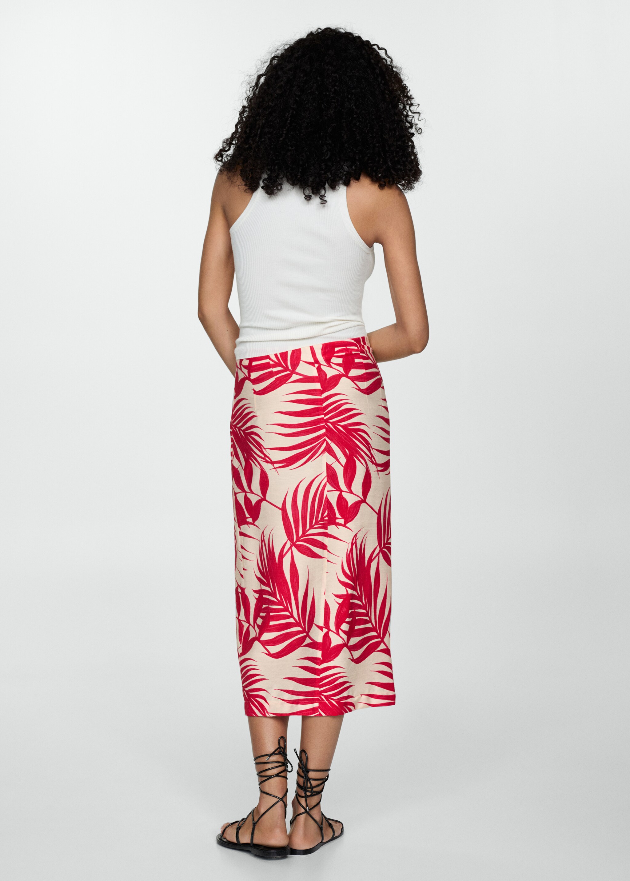 Printed skirt with slit - Reverse of the article