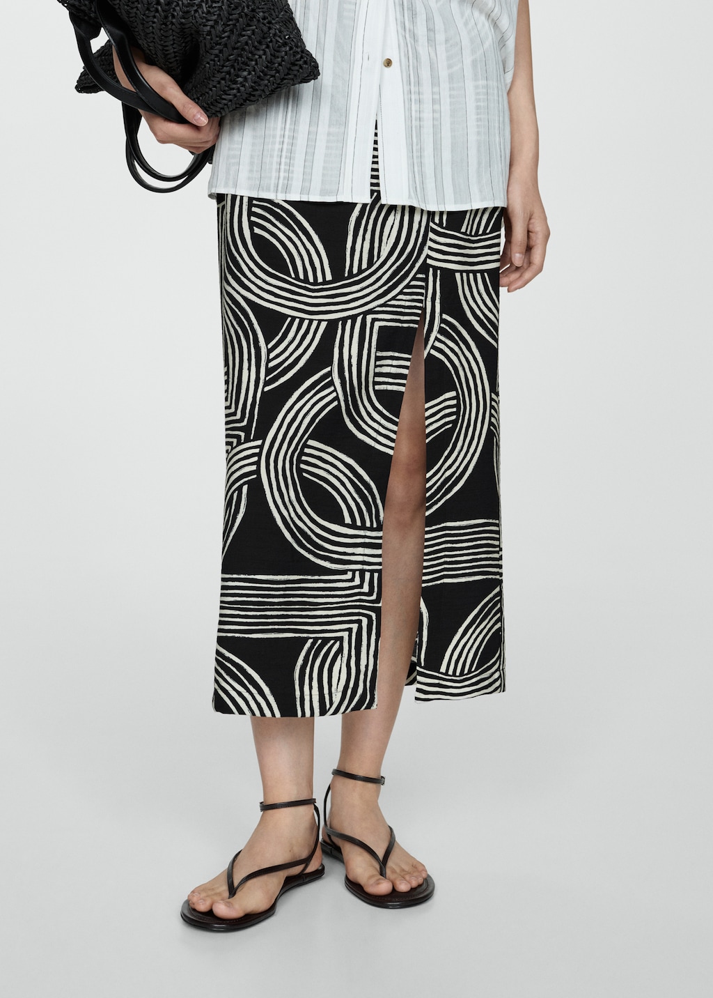 Printed skirt with slit Women MANGO United Kingdom