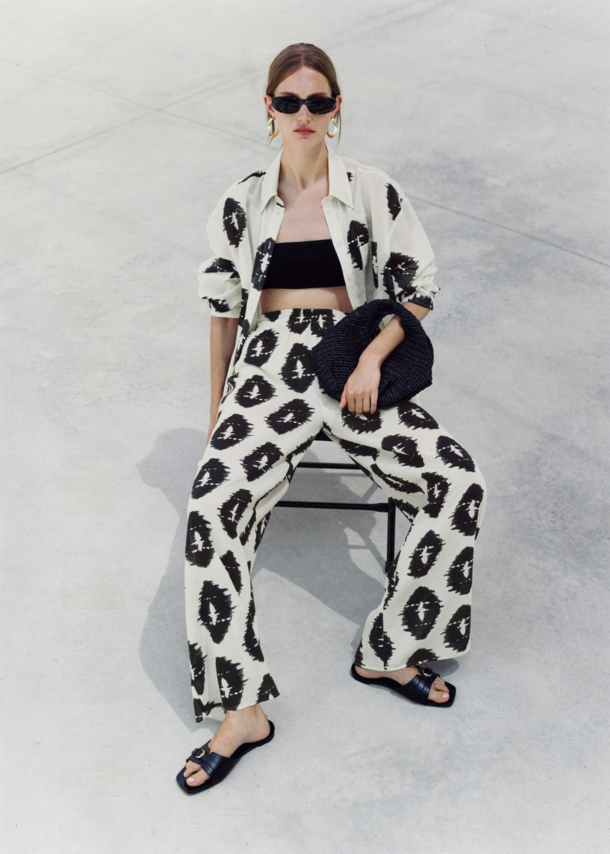 Pantalón estampado wideleg - Detalle del artículo 7