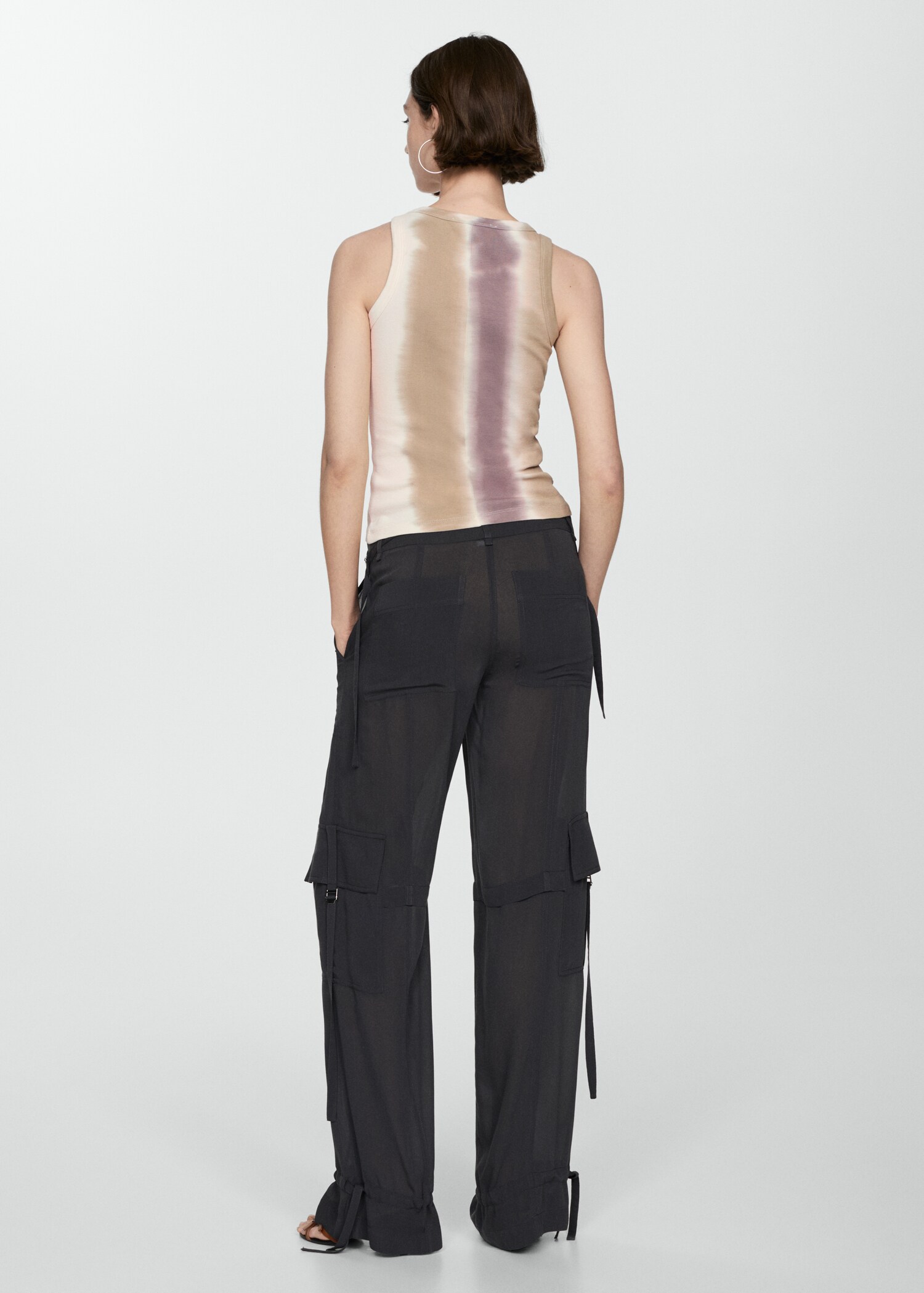 Tie-dye ribbed top - Reverse of the article