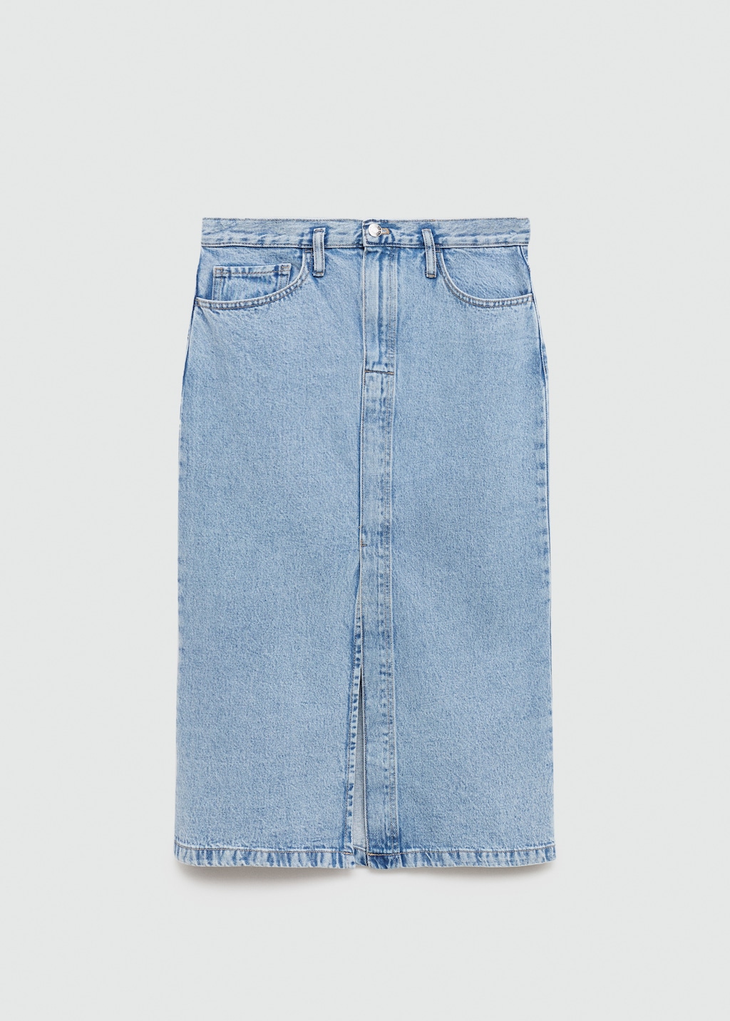 Slit denim skirt - Women | MANGO USA Slit denim skirt - Women | MANGO USA