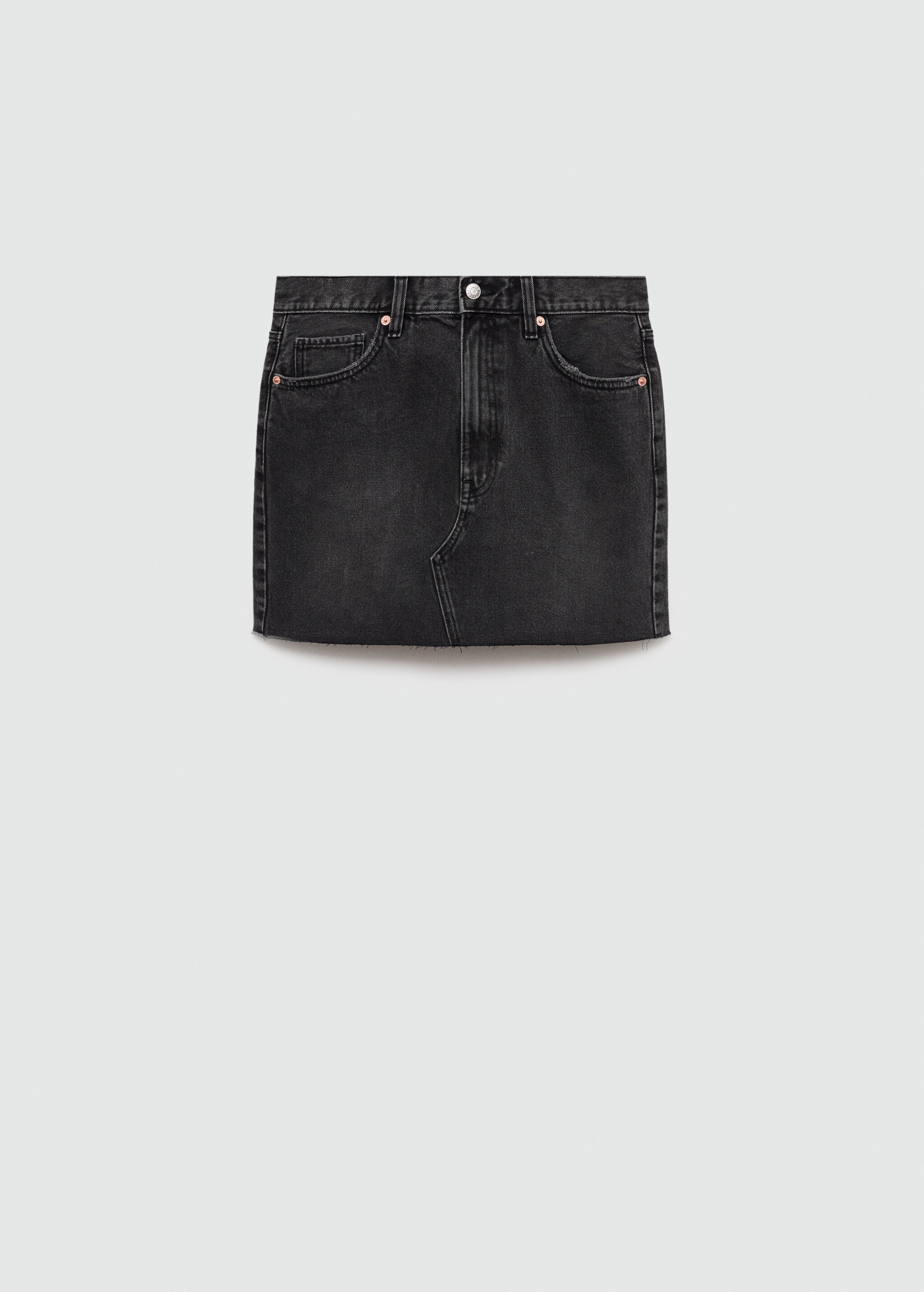 Denim miniskirt with frayed hem - Article without model