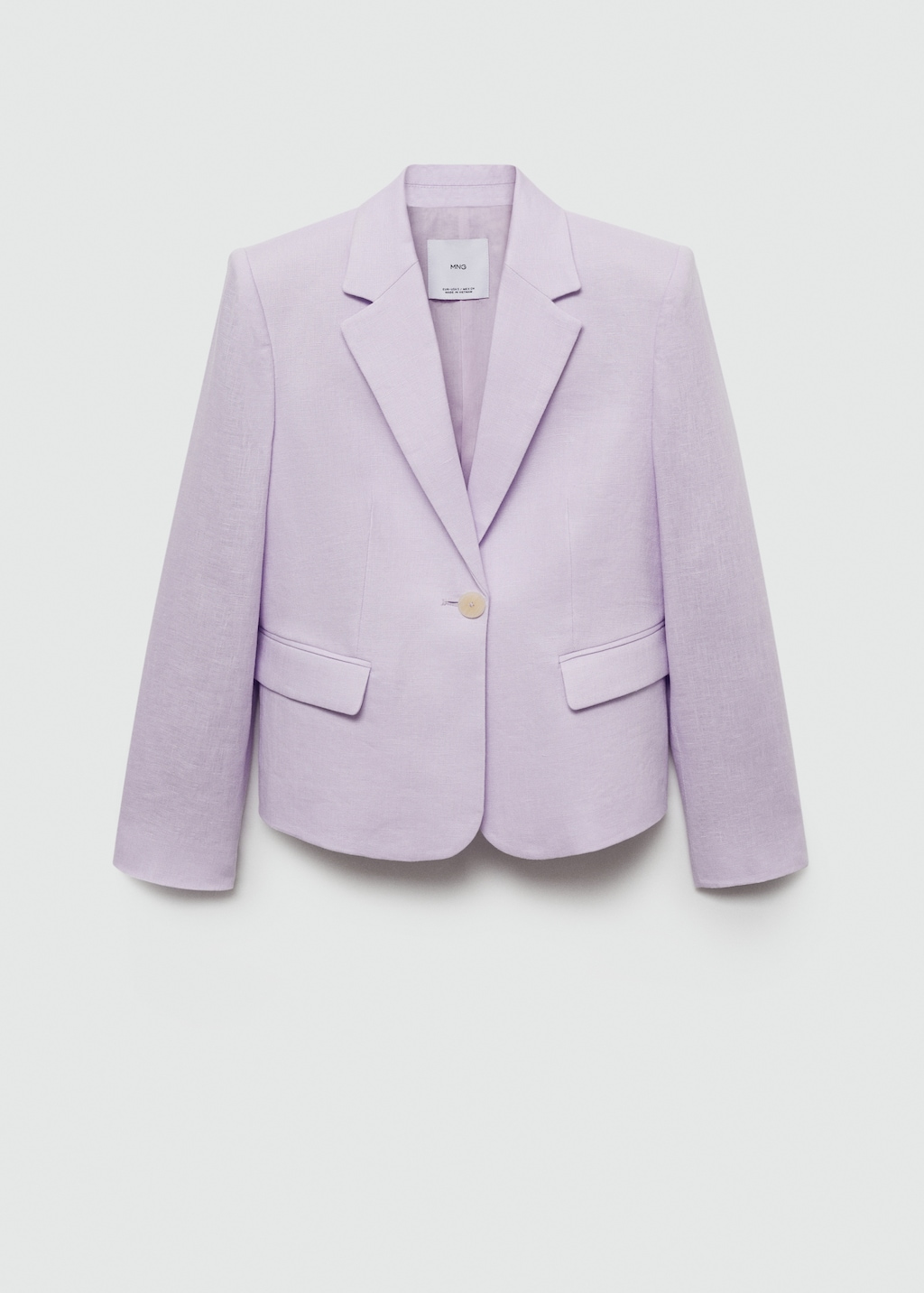 MANGO 100 linen jacket light pastel purple L Woman